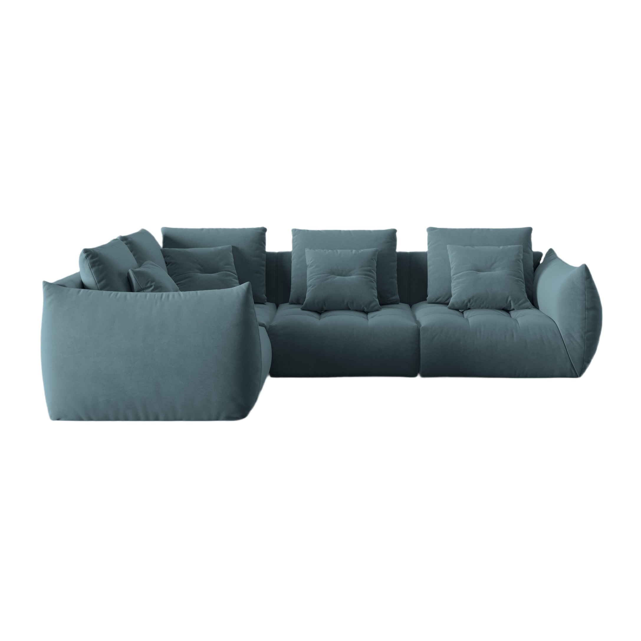 Velvet Modular Left Corner Sofa, "Bloom", 3 Seats, Pastel Blue, 316x216x95
Made in Europe