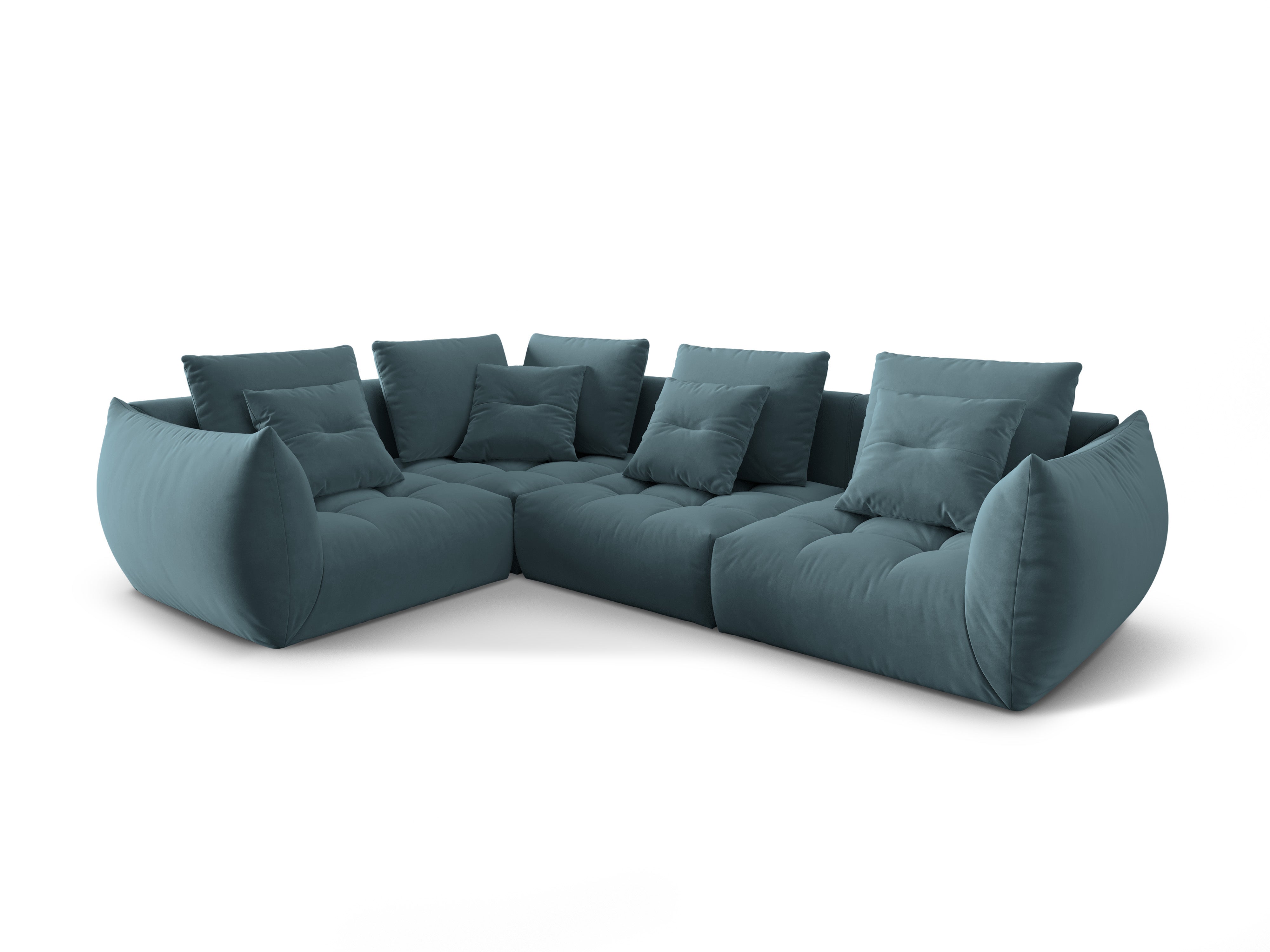 Velvet Modular Left Corner Sofa, "Bloom", 3 Seats, Pastel Blue, 316x216x95
Made in Europe