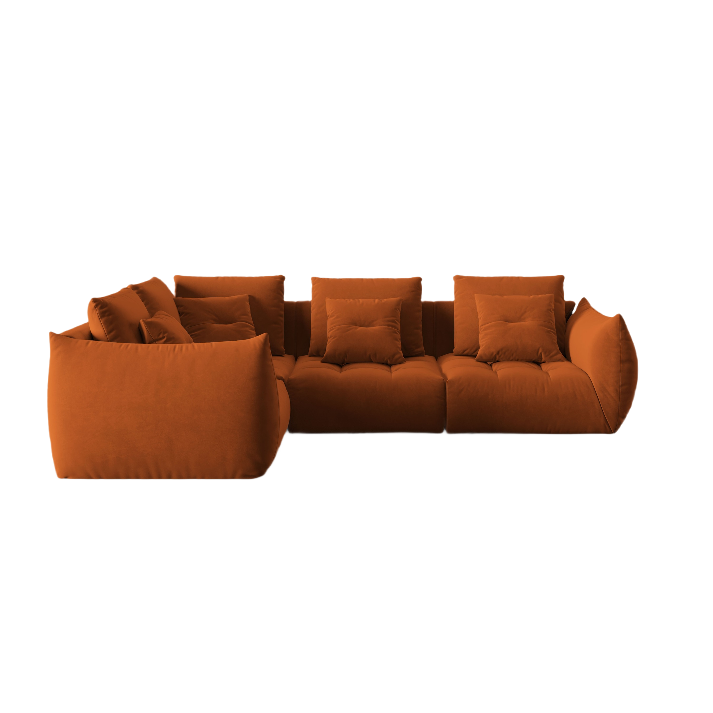 Velvet Modular Left Corner Sofa, "Bloom", 3 Seats, Terracotta, 316x216x95
Made in Europe