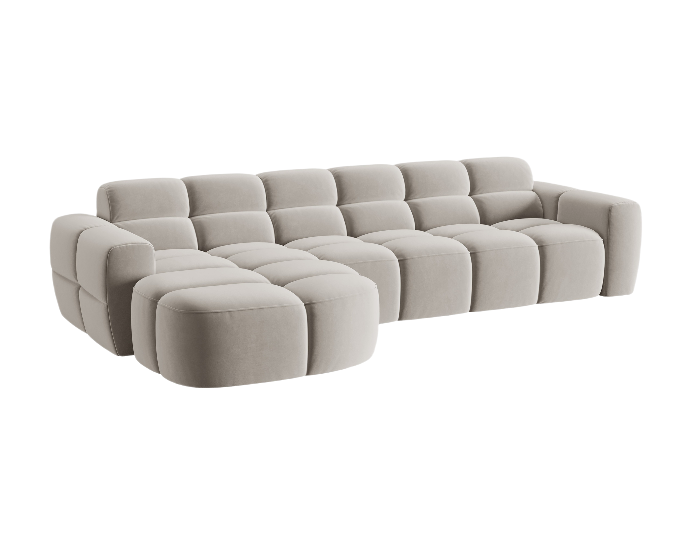 Samt-Ecksofa links LISA hellbeige