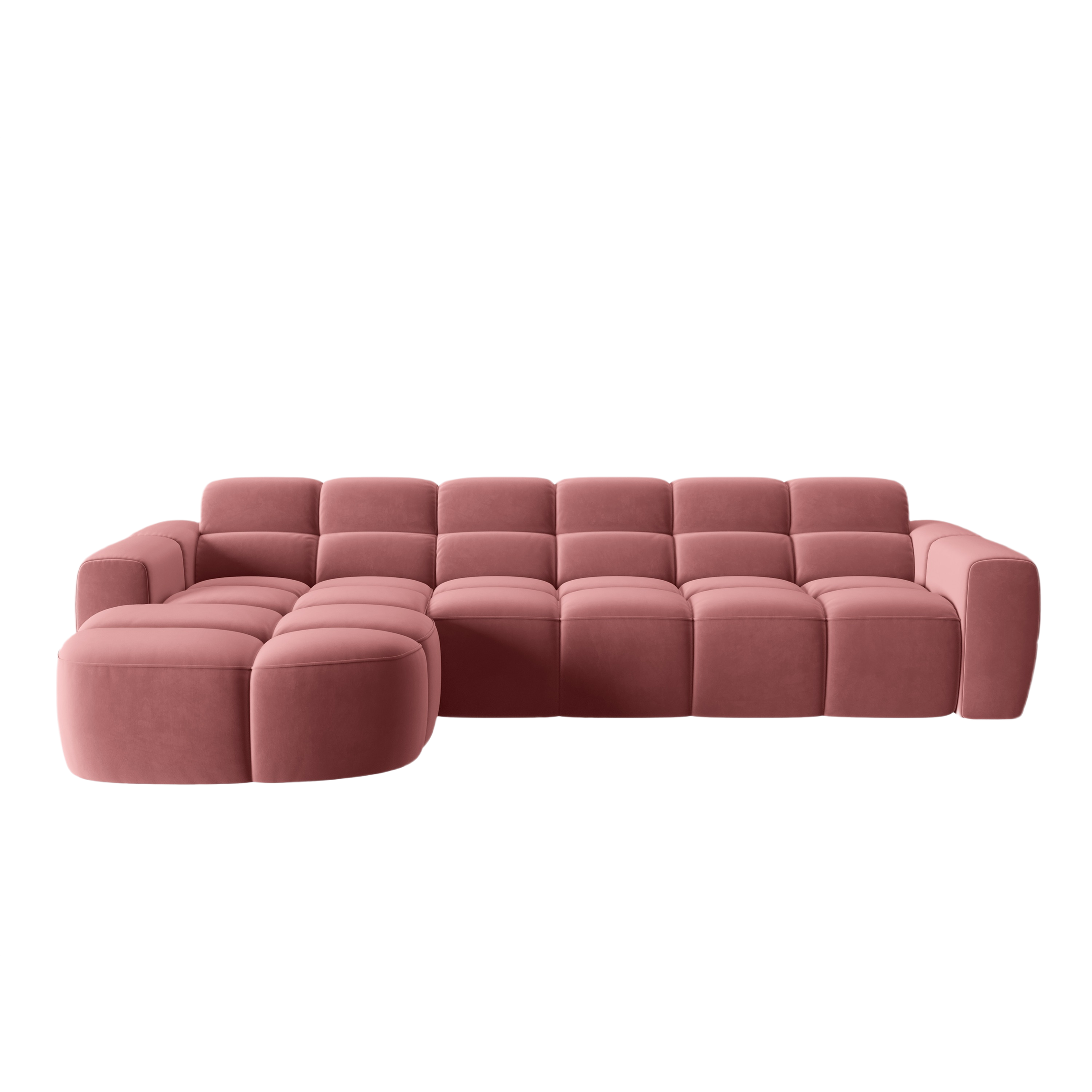 Samt-Ecksofa links LISA rosa
