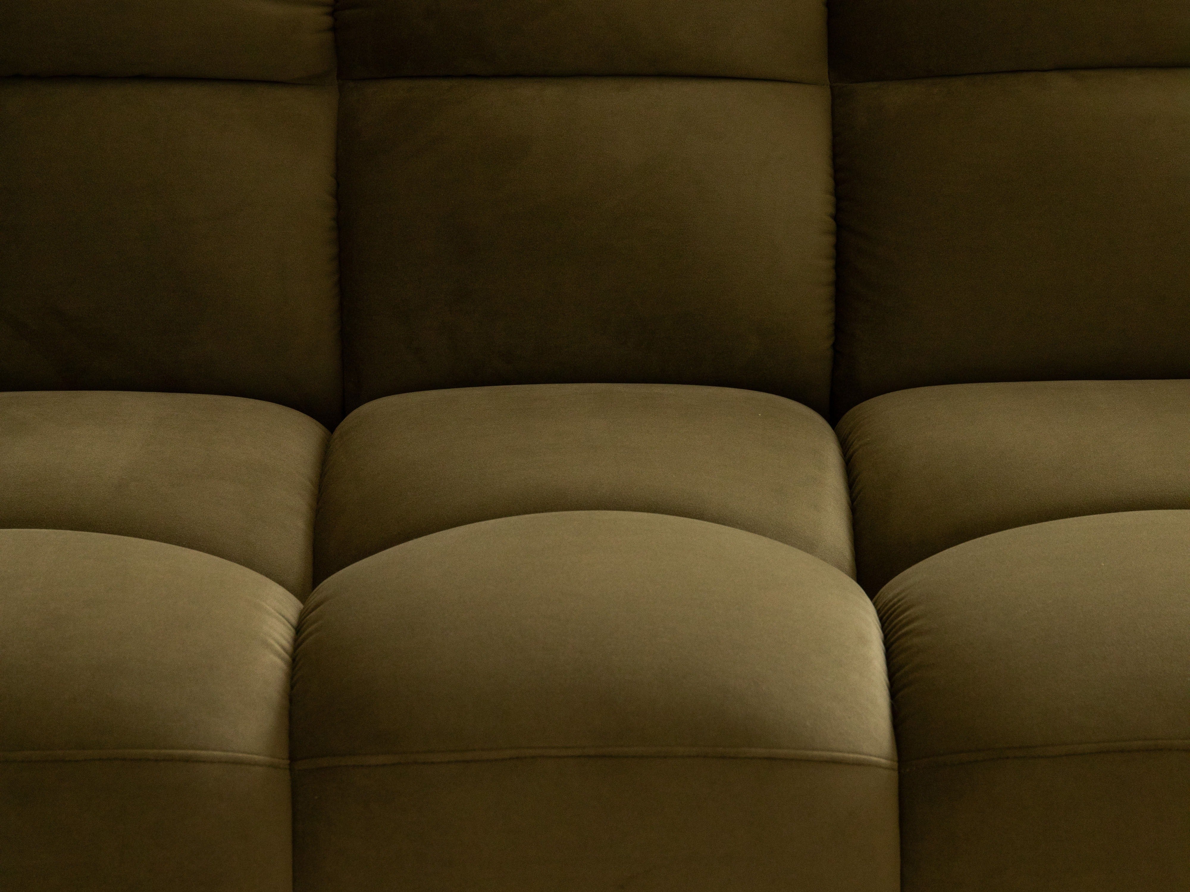 Right-facing panoramic corner sofa LISA terracotta chenille