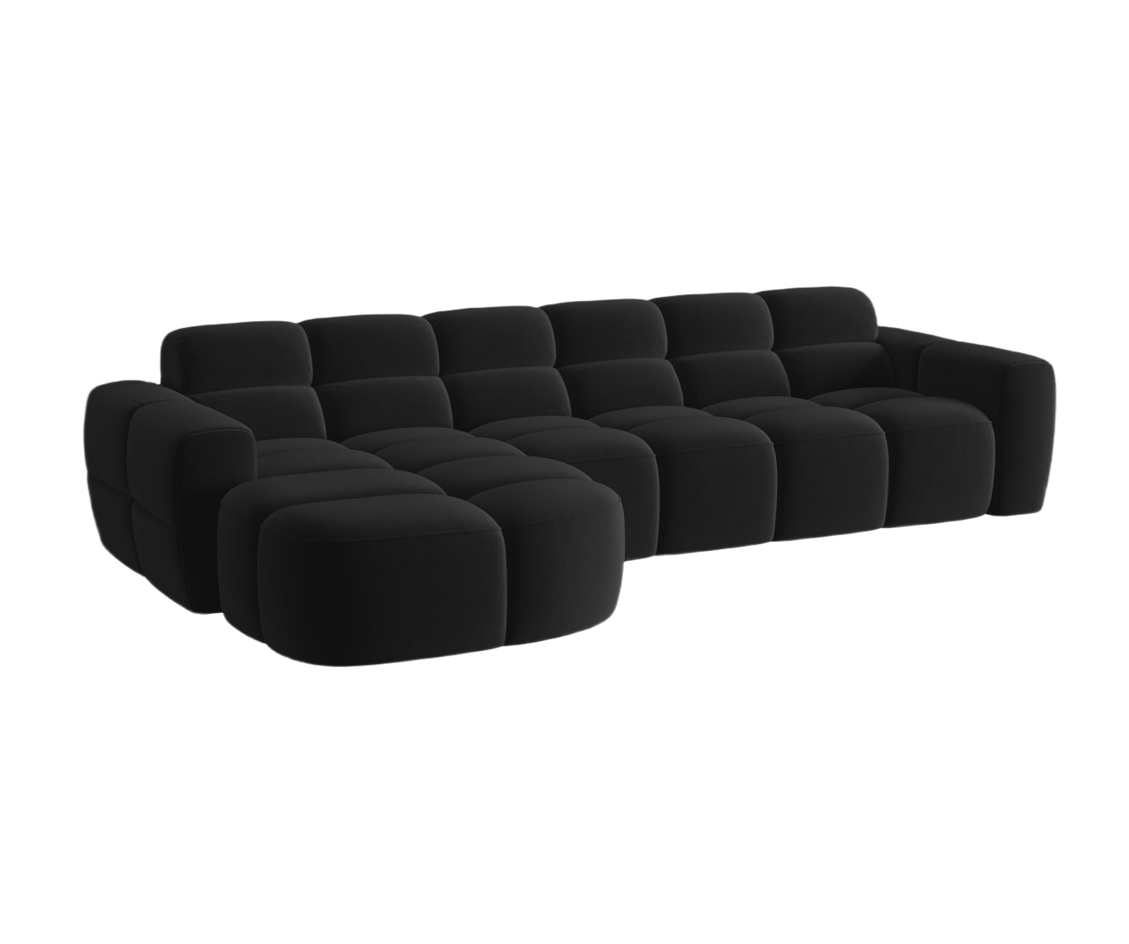 Left-facing velvet corner sofa LISA black