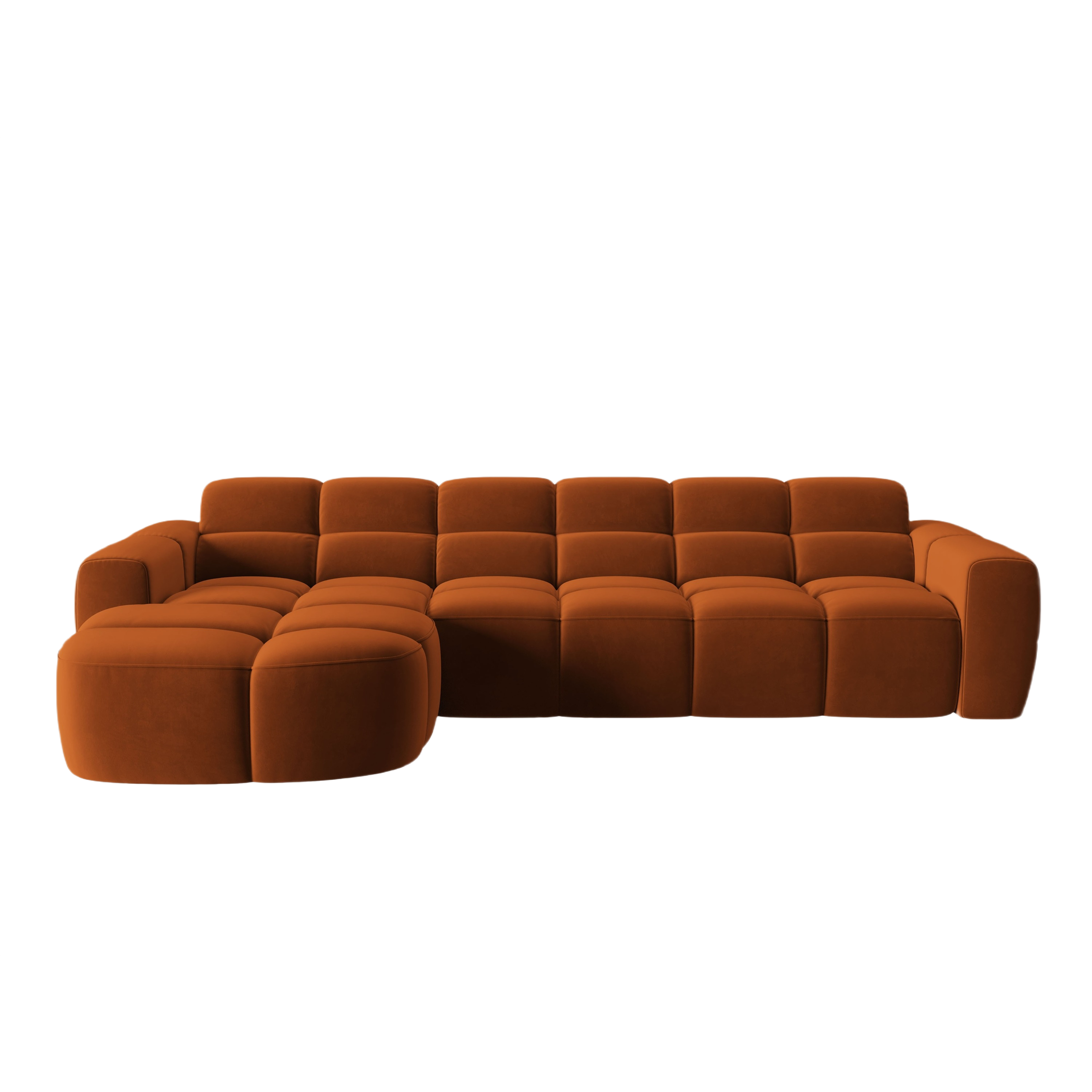 Samt-Ecksofa links LISA terrakotta