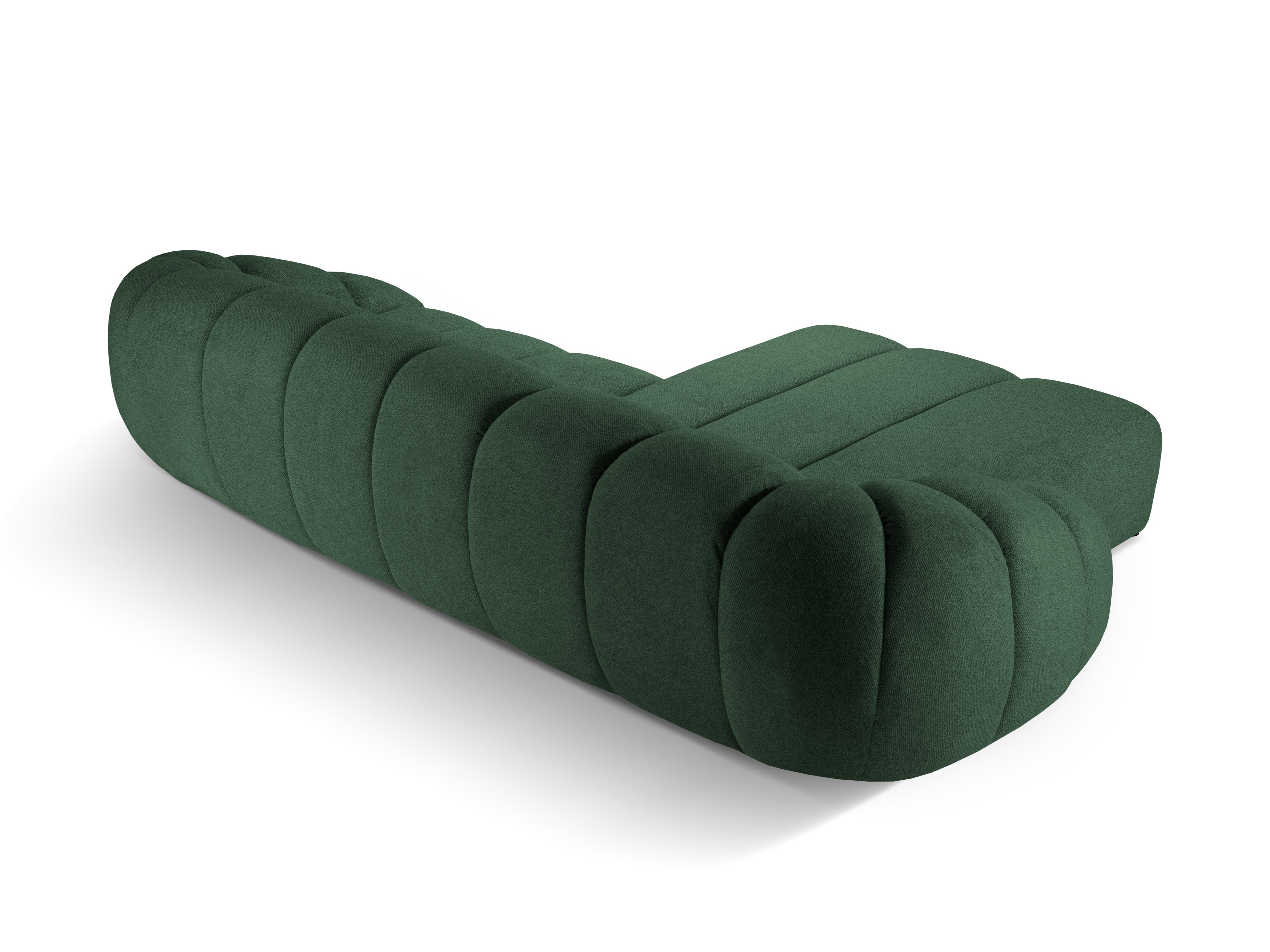 4-sitziger linker Ecksofa DIANA dunkelgrüner Chenille