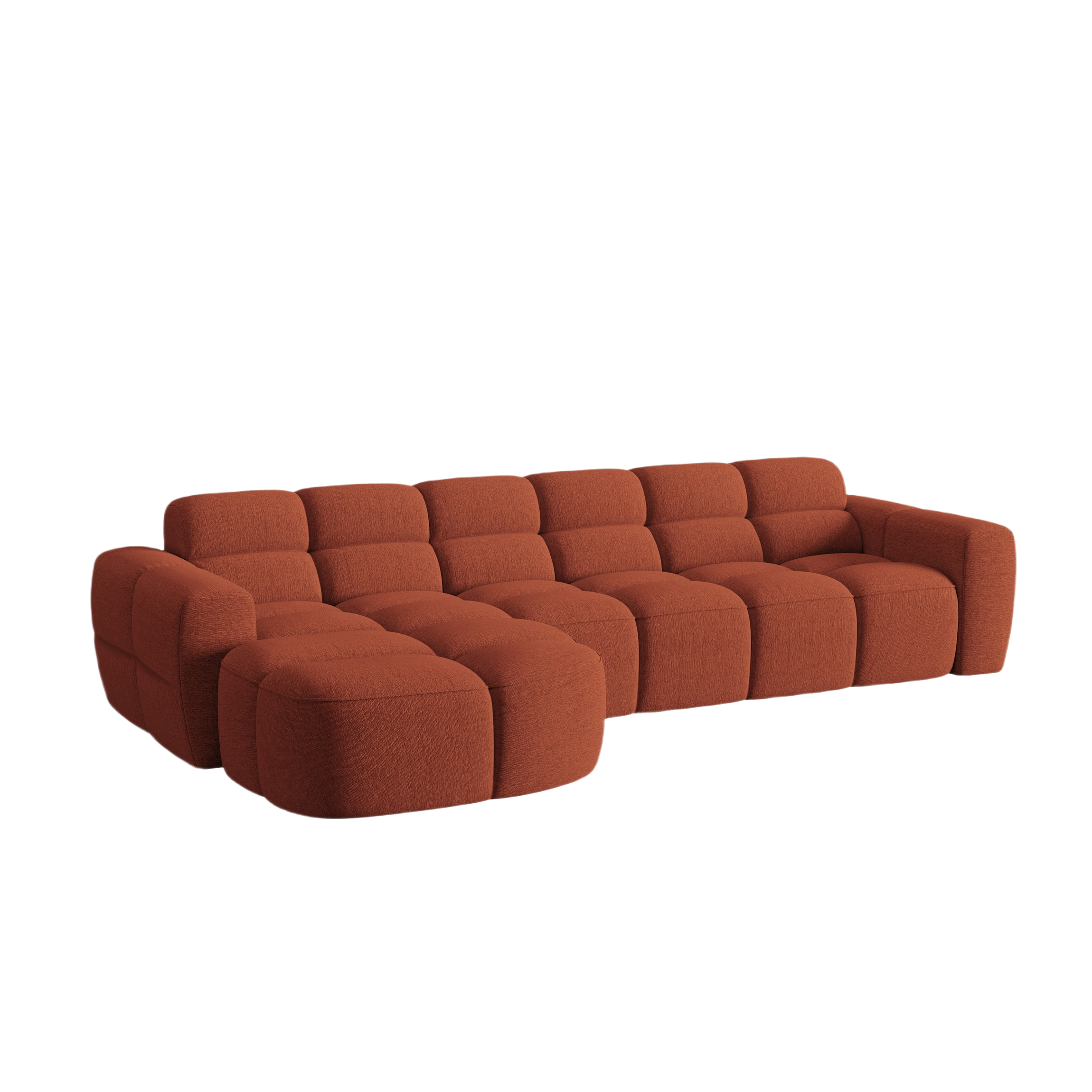 Left-sided corner sofa LISA terracotta chenille