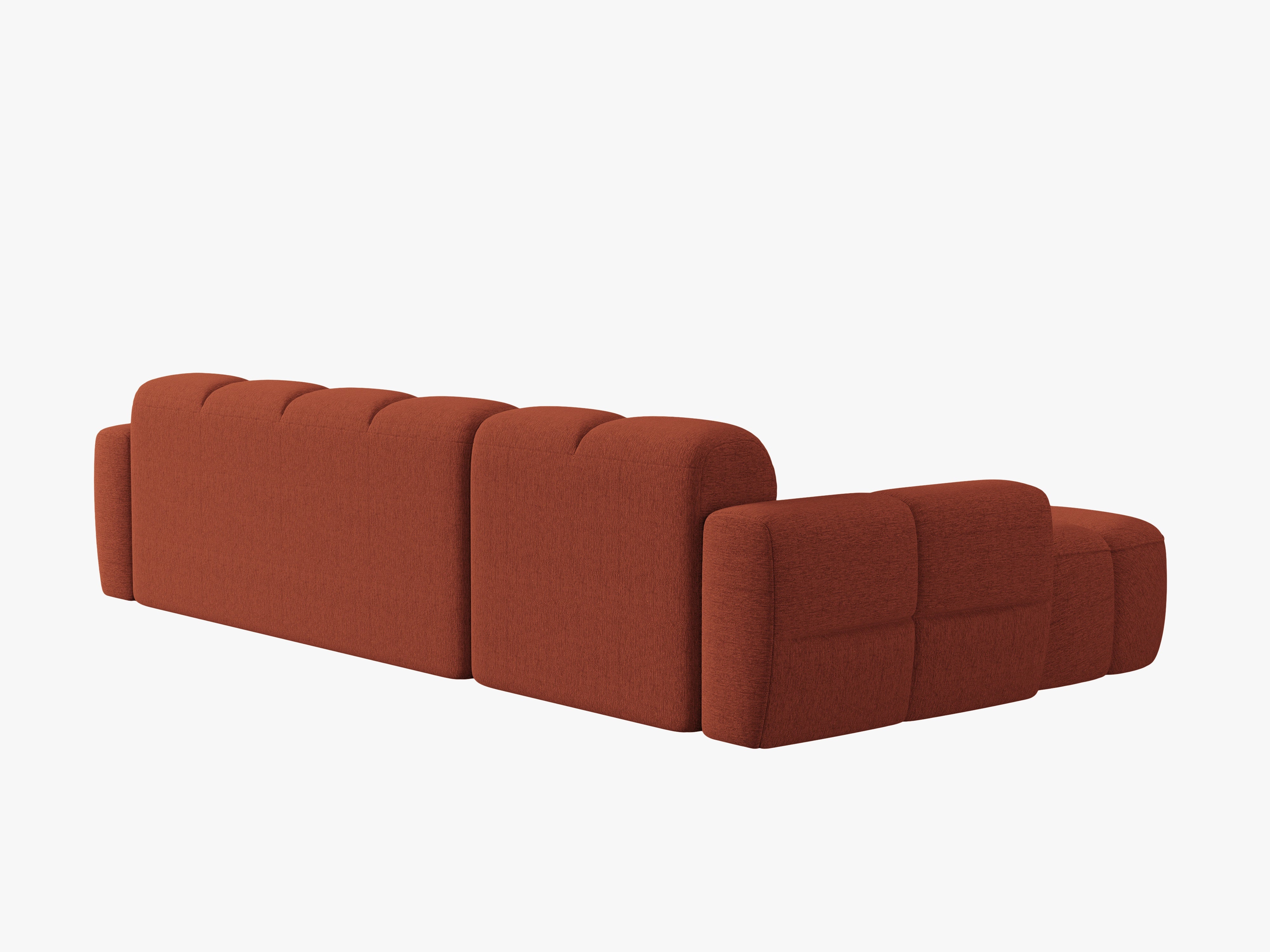 Left-sided corner sofa LISA terracotta chenille