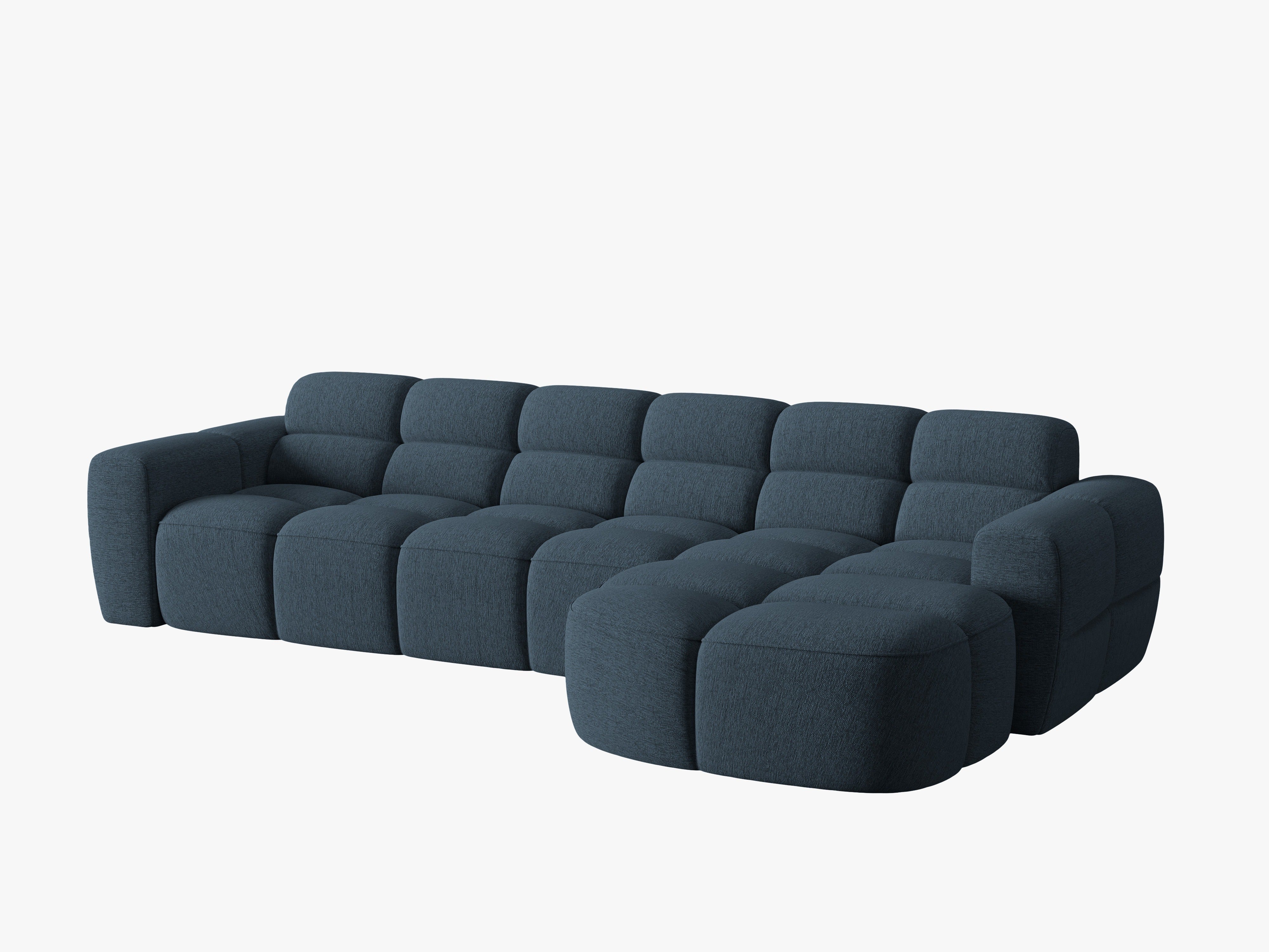 Right-hand corner sofa LISA dark blue chenille