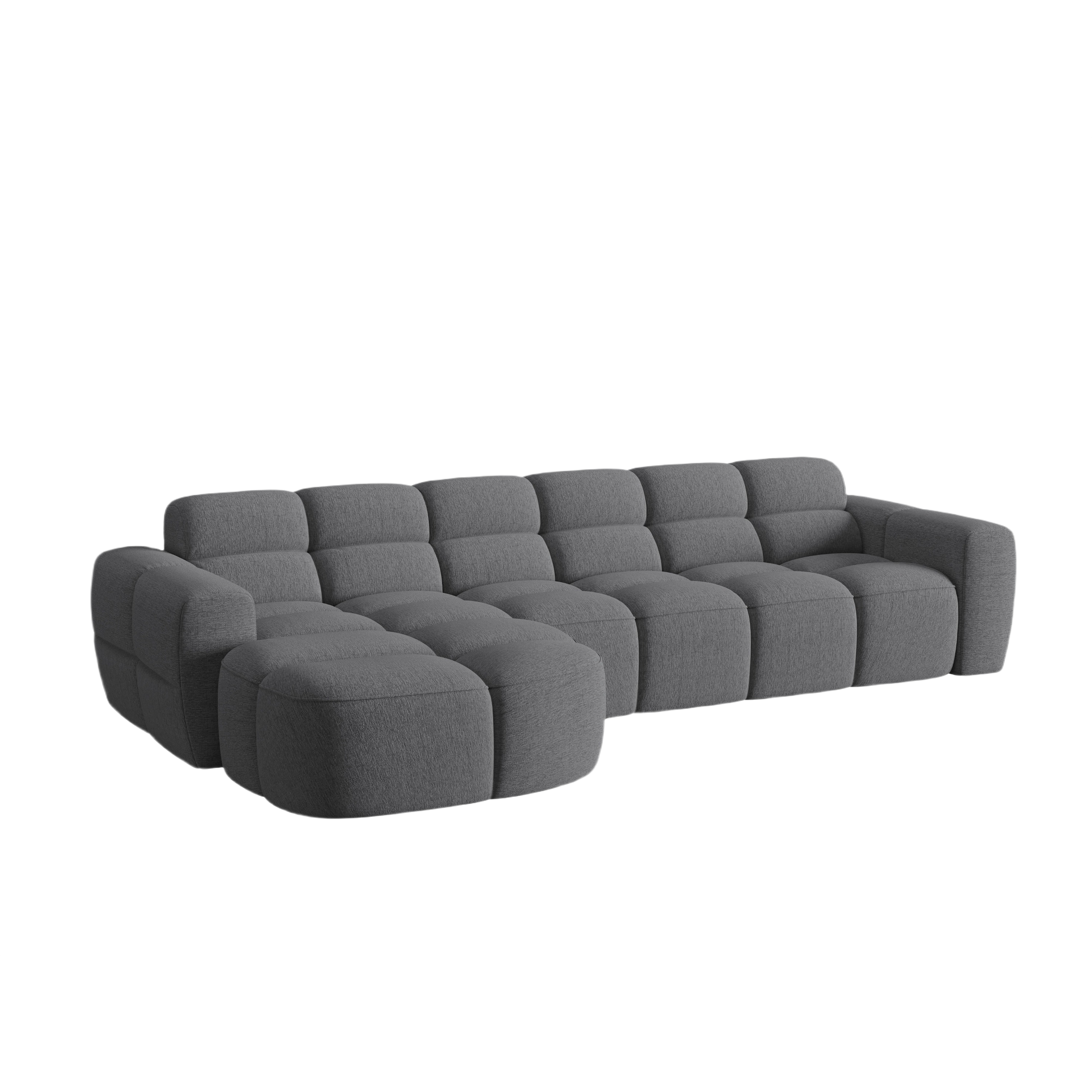 Left Corner Sofa LISA Dark Gray Chenille