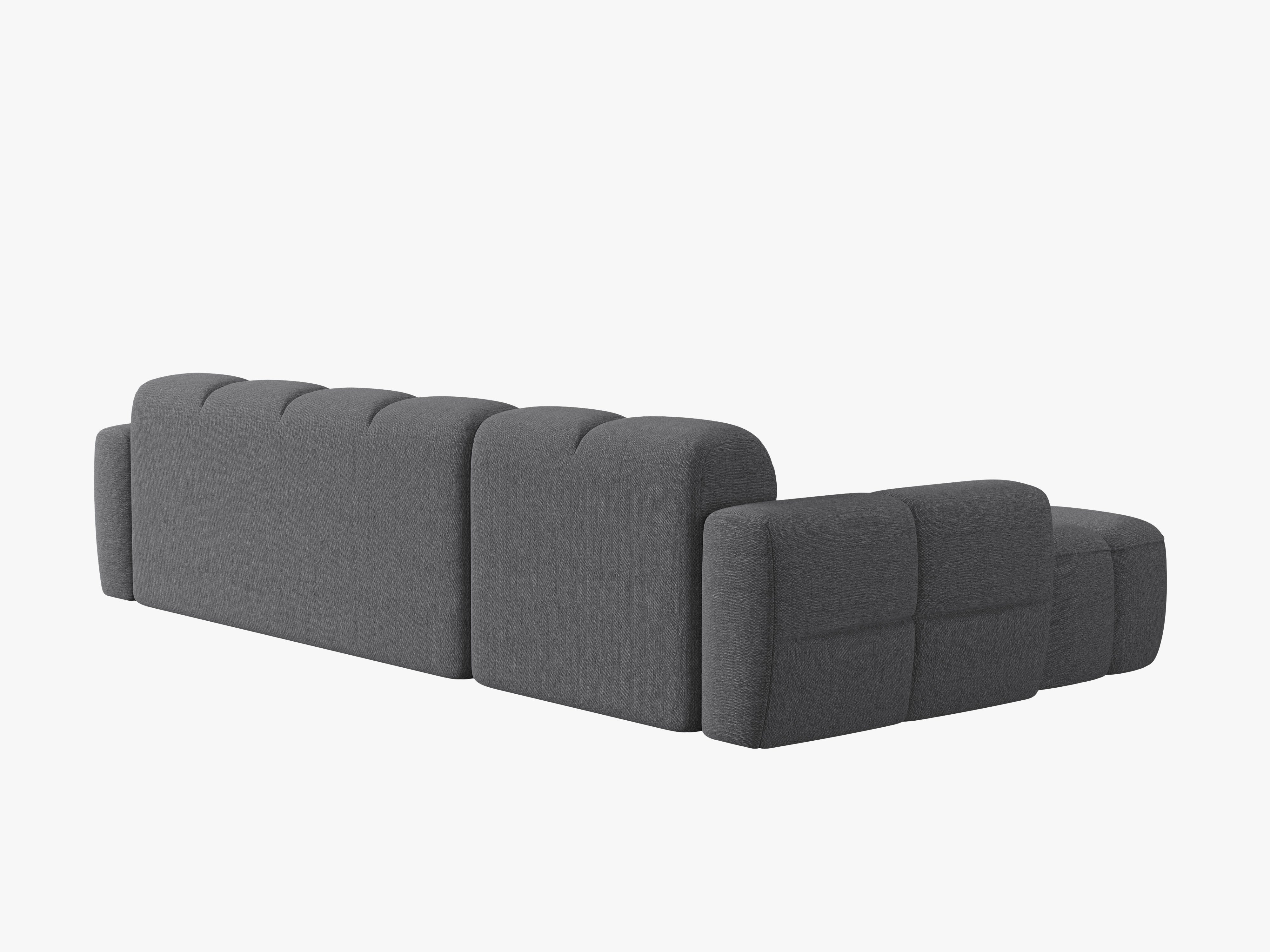 Left Corner Sofa LISA Dark Gray Chenille