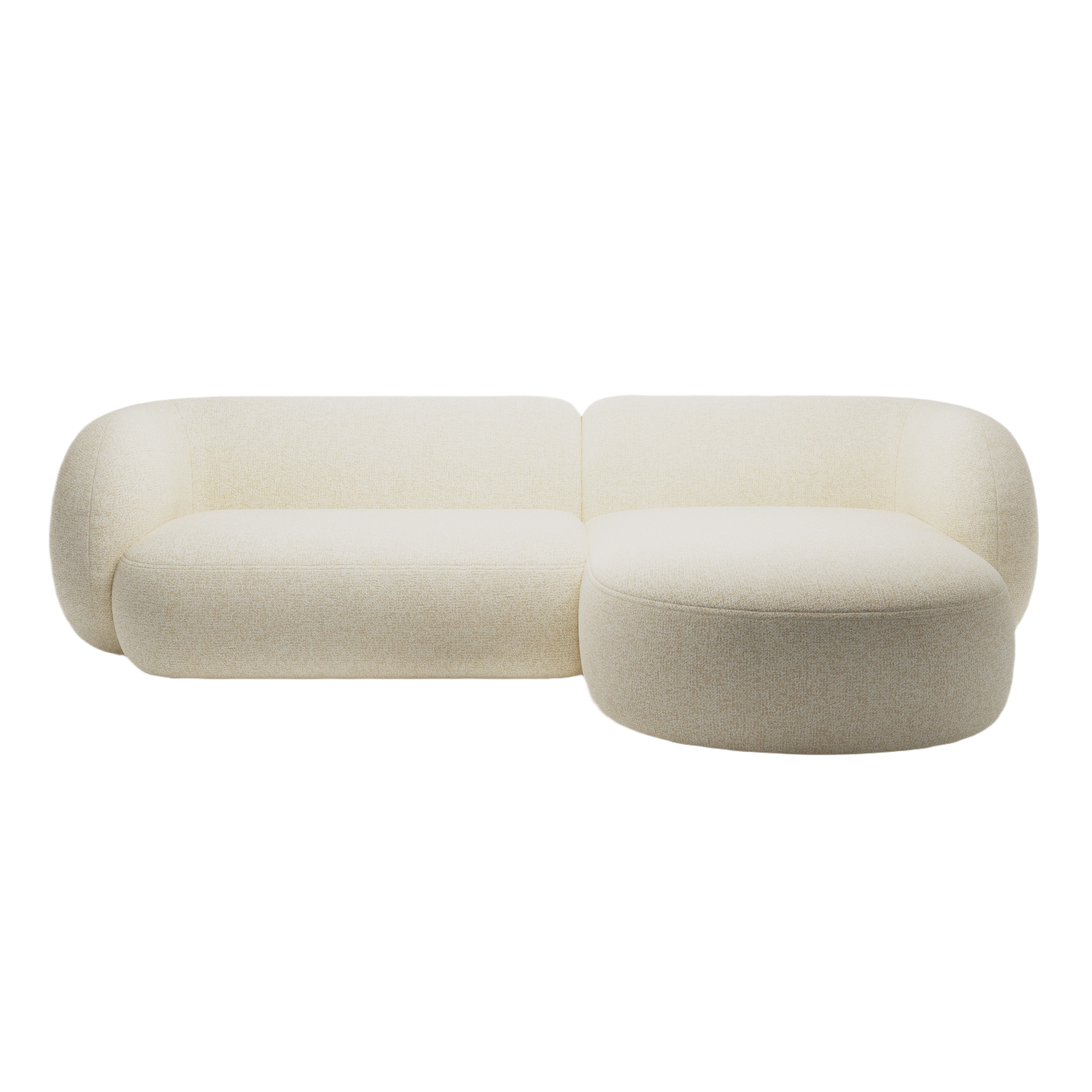 Right-facing 3-seater corner sofa KATE light beige mélange