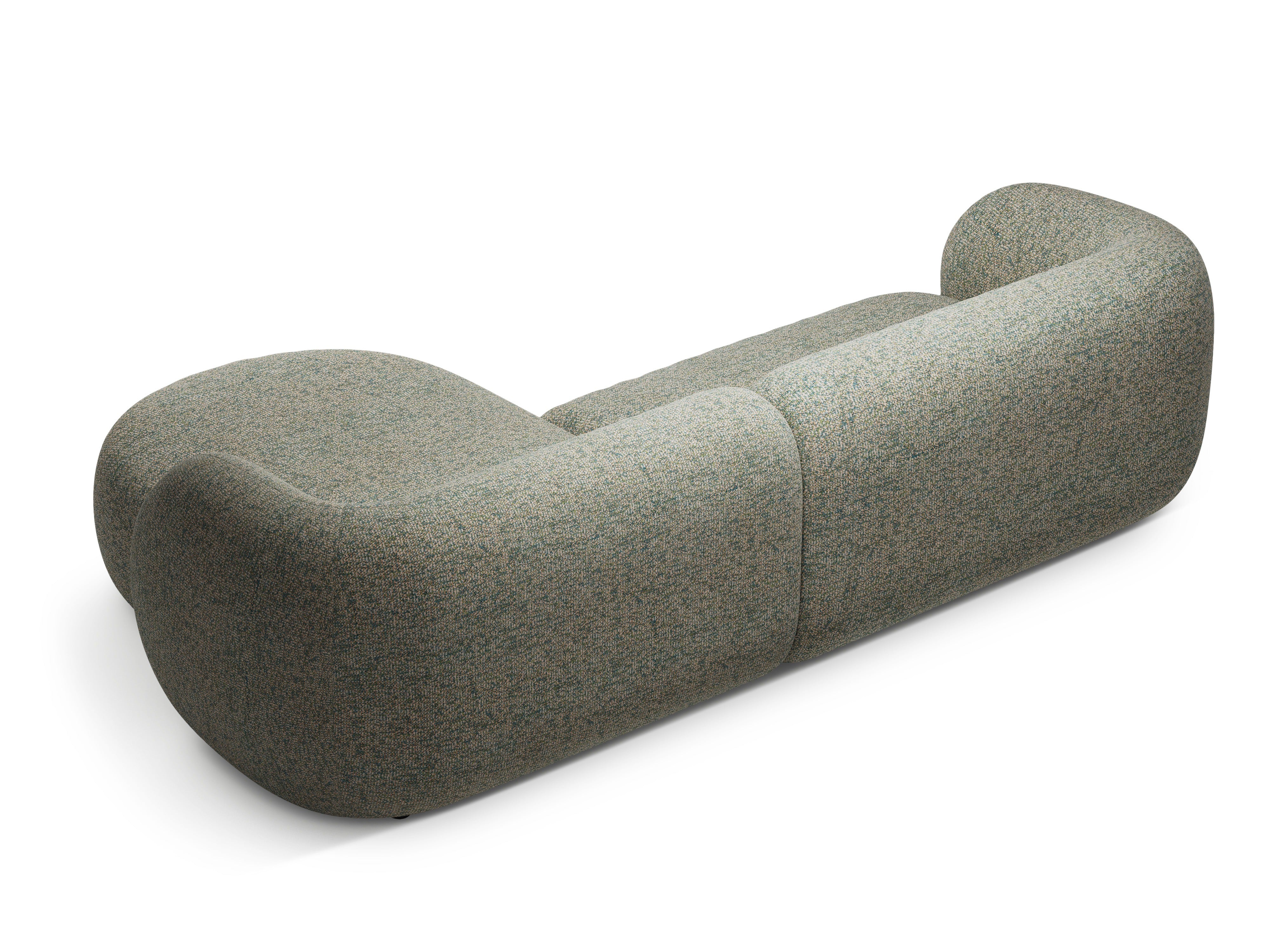 Right-facing 3-seater corner sofa KATE light green mélange
