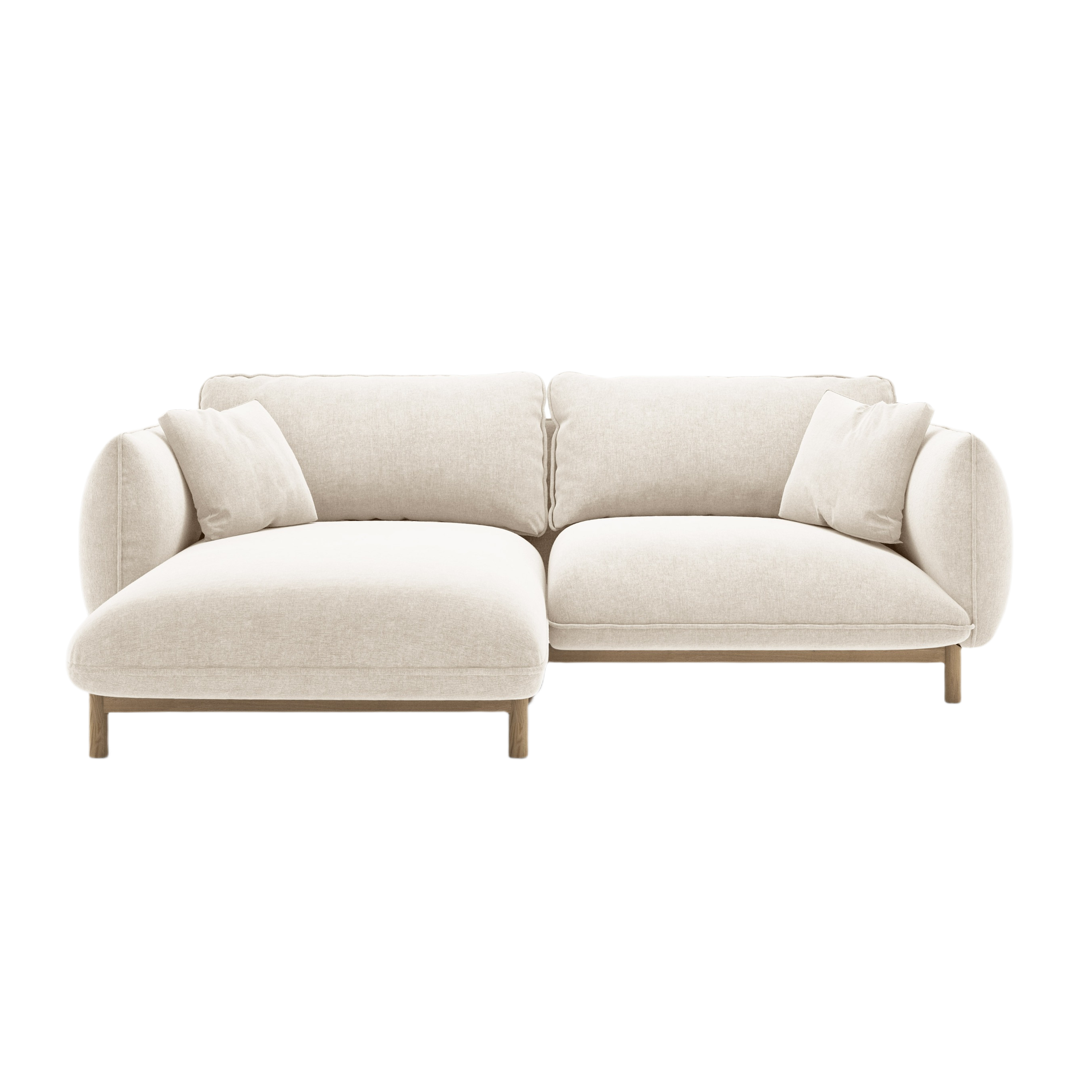 Left Corner Sofa ADA Ivory Chenille