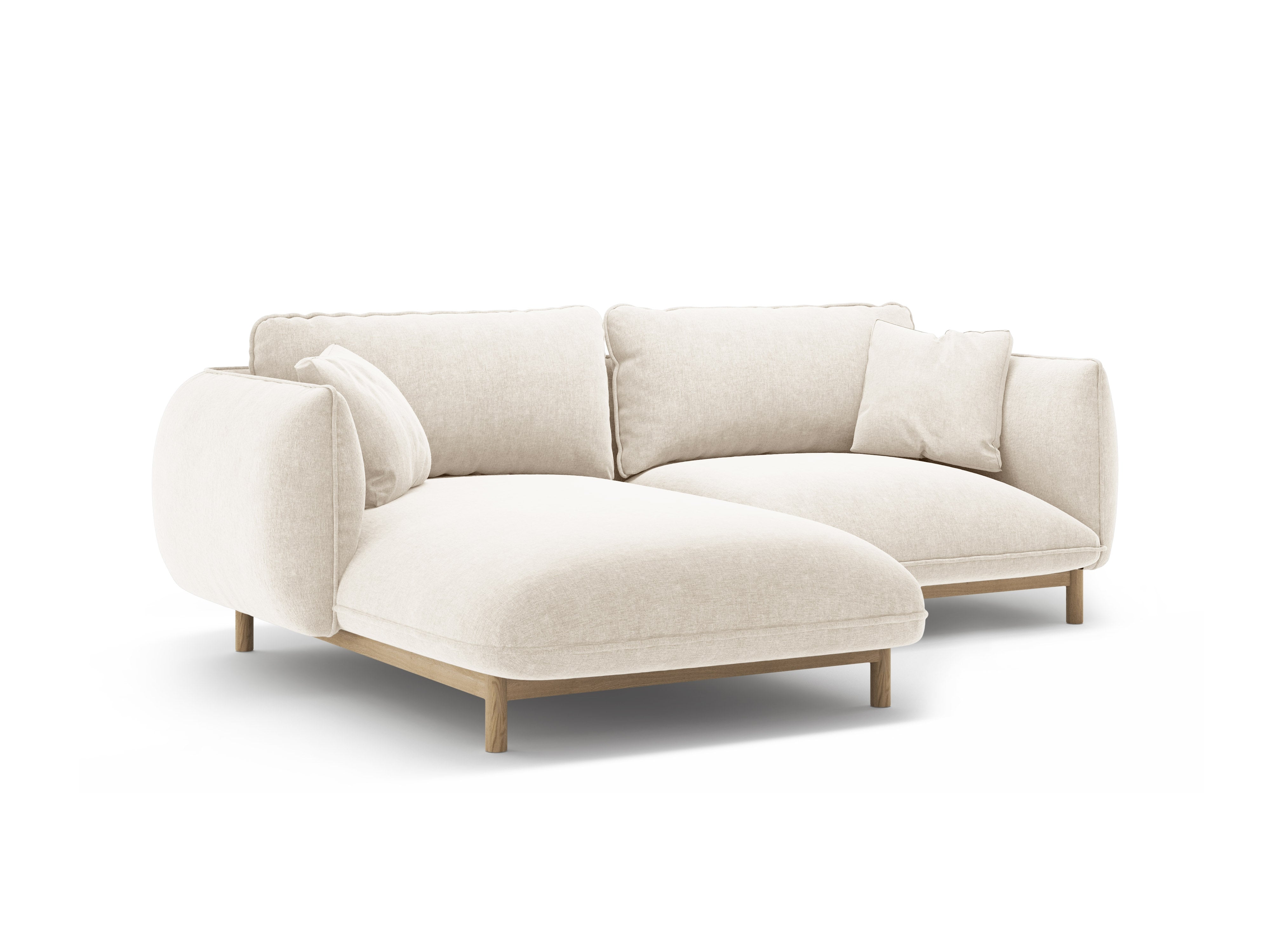 Left Corner Sofa ADA Ivory Chenille
