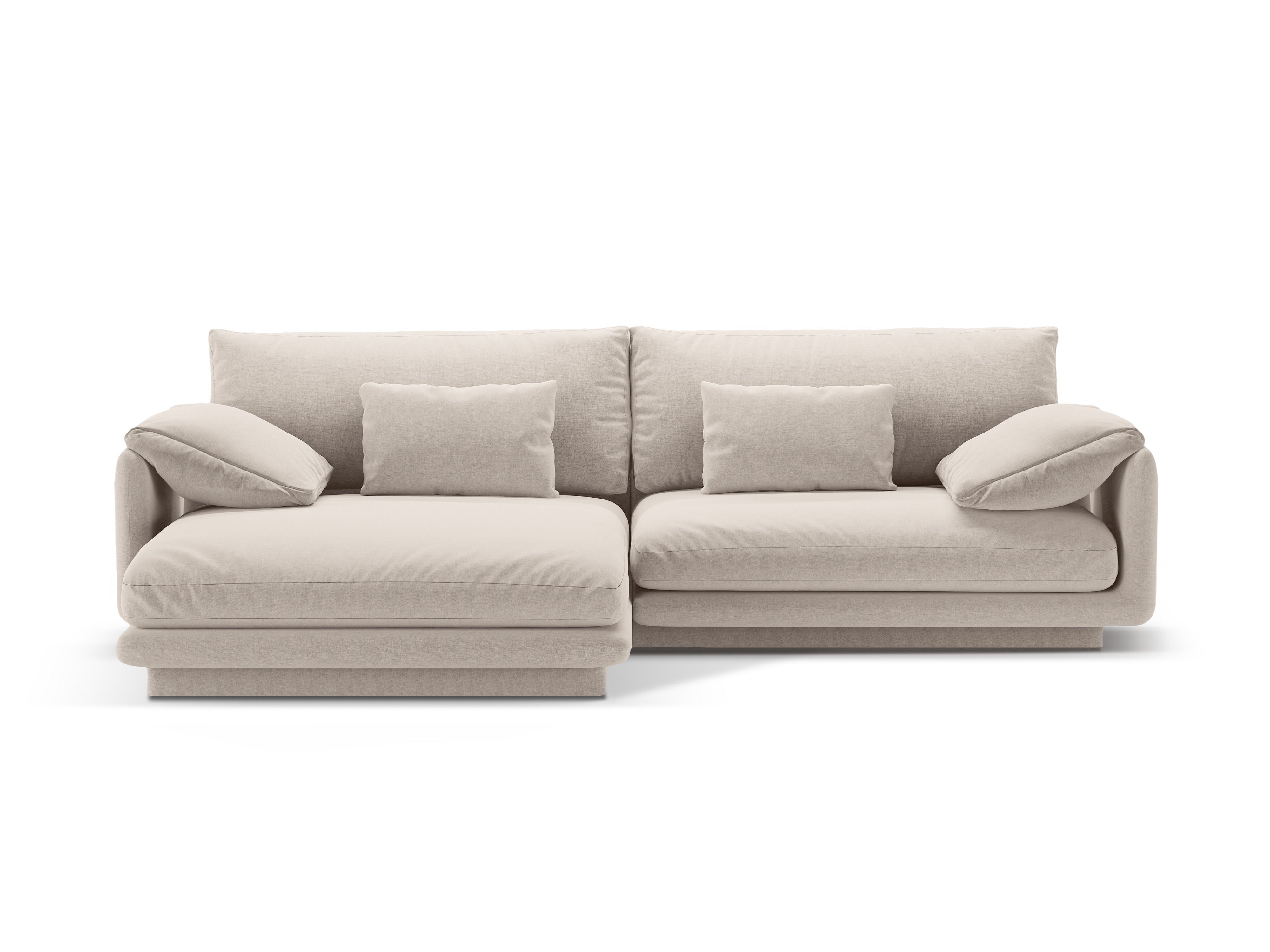Left-handed 4-seater corner Torino light beige