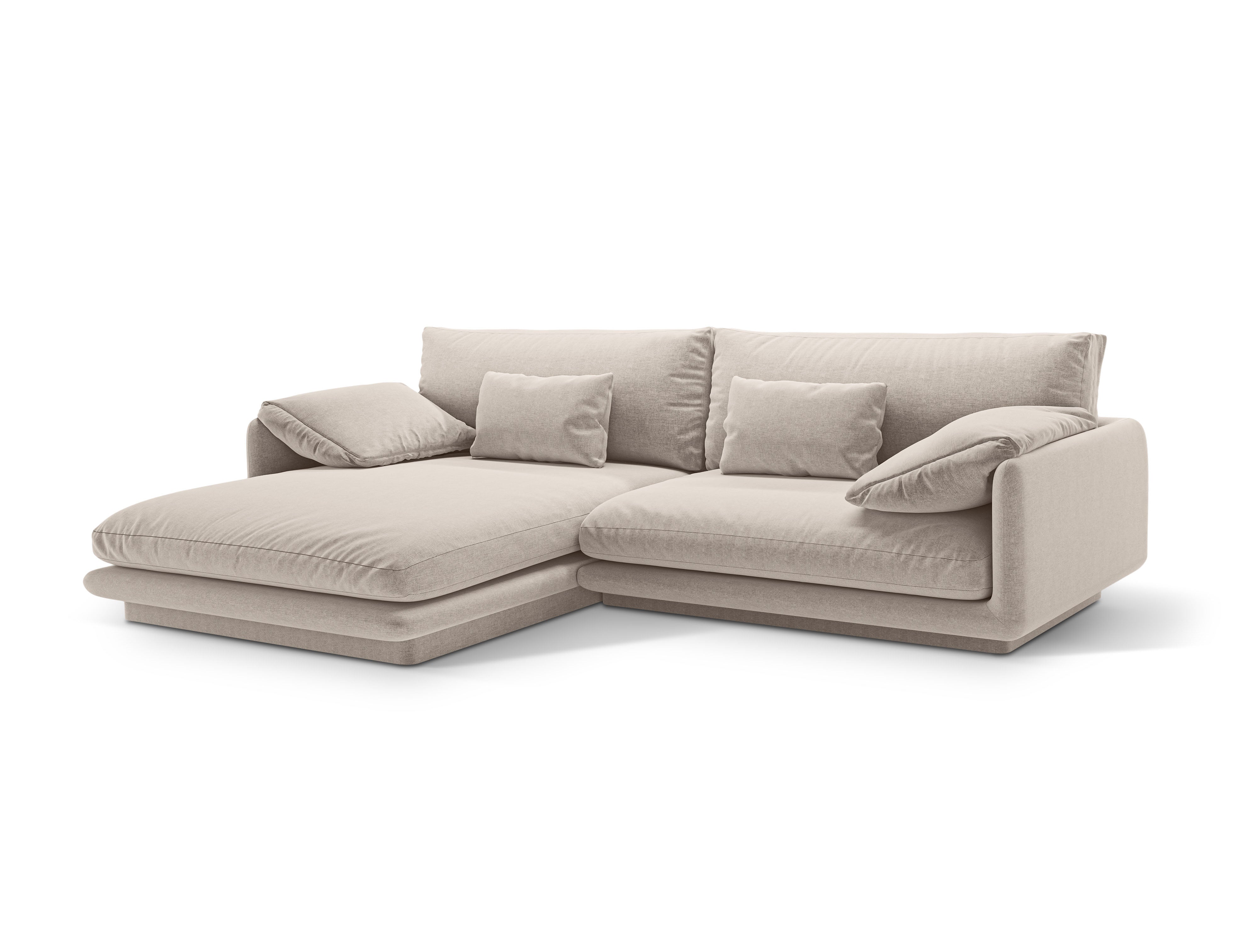 Left-handed 4-seater corner Torino light beige