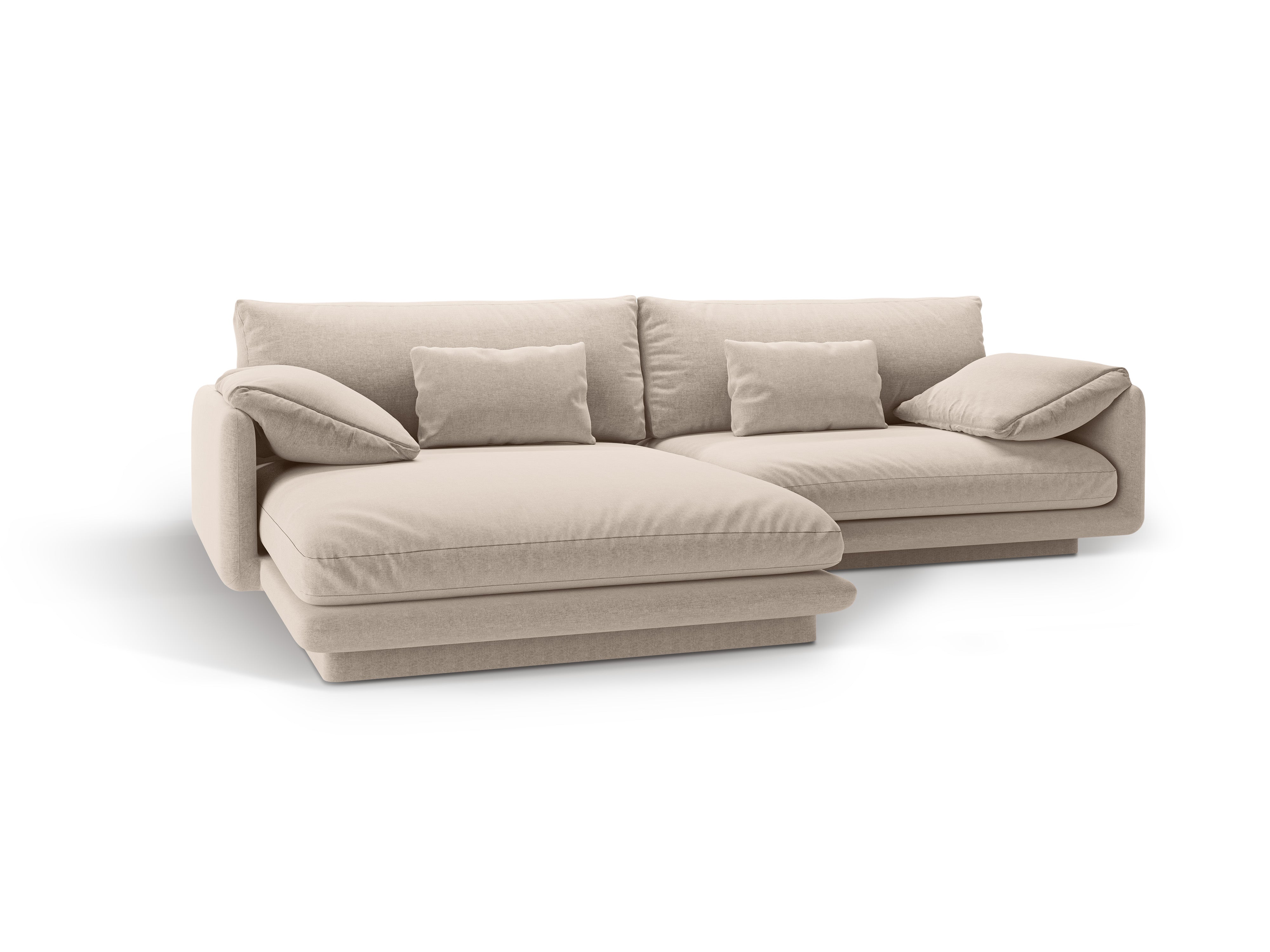 Left-handed 4-seater corner Torino light beige