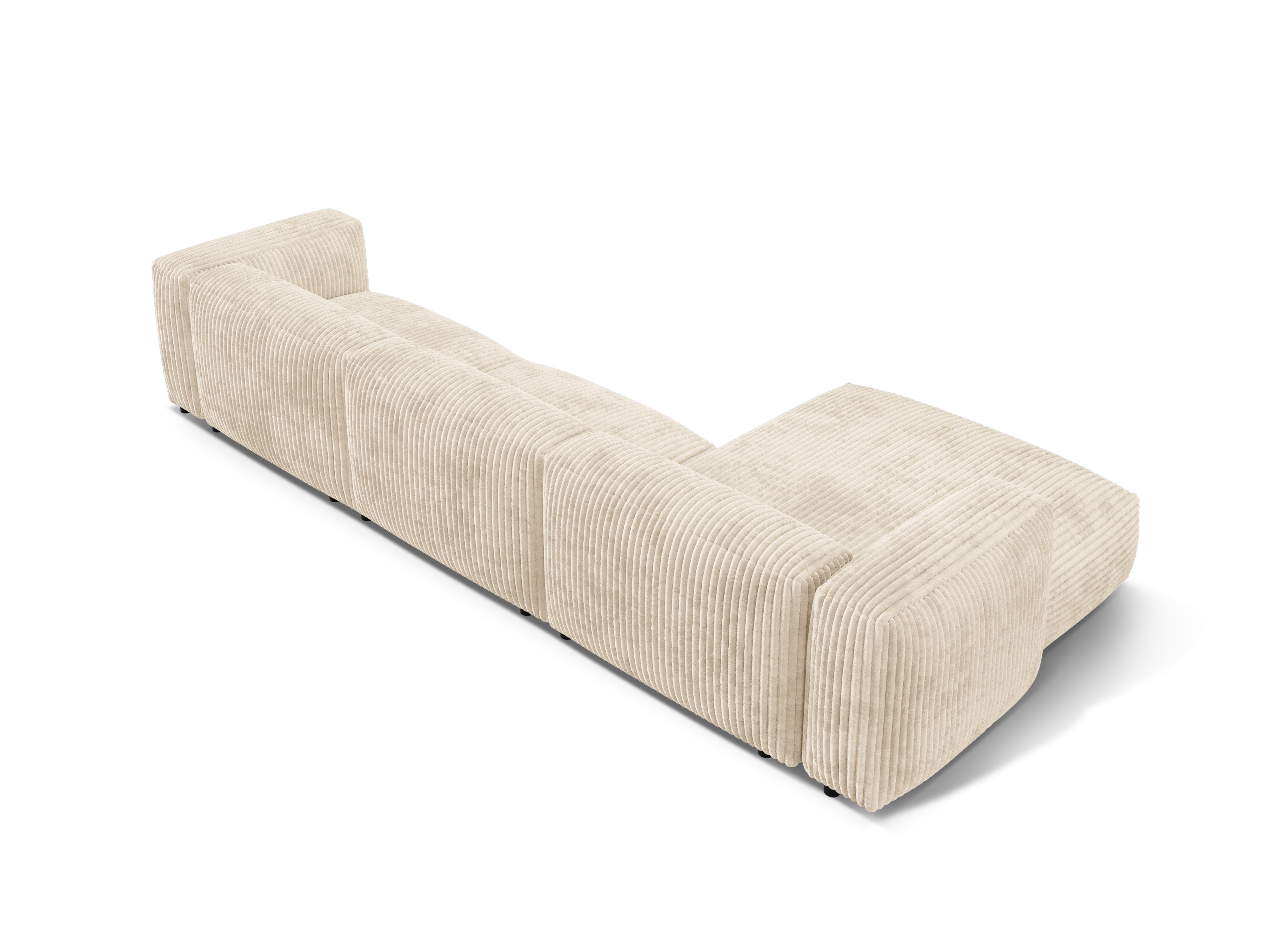 Left-handed 3-seater Martin light beige corduroy