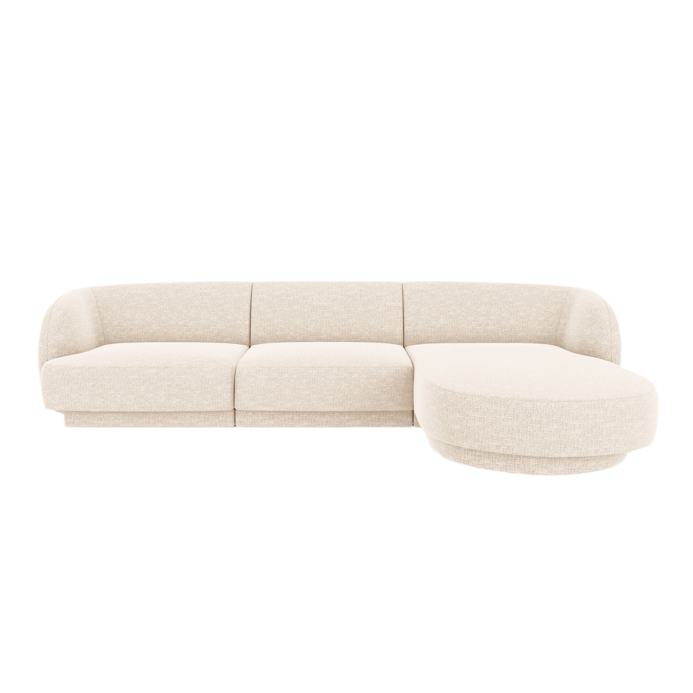 4-seater right-facing corner sofa MILEY ivory chenille