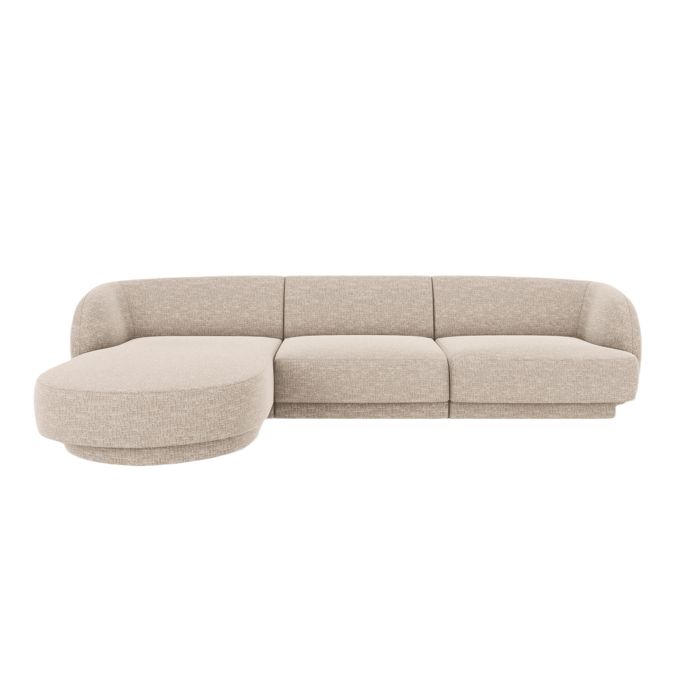 4-seater left-facing corner sofa MILEY beige chenille