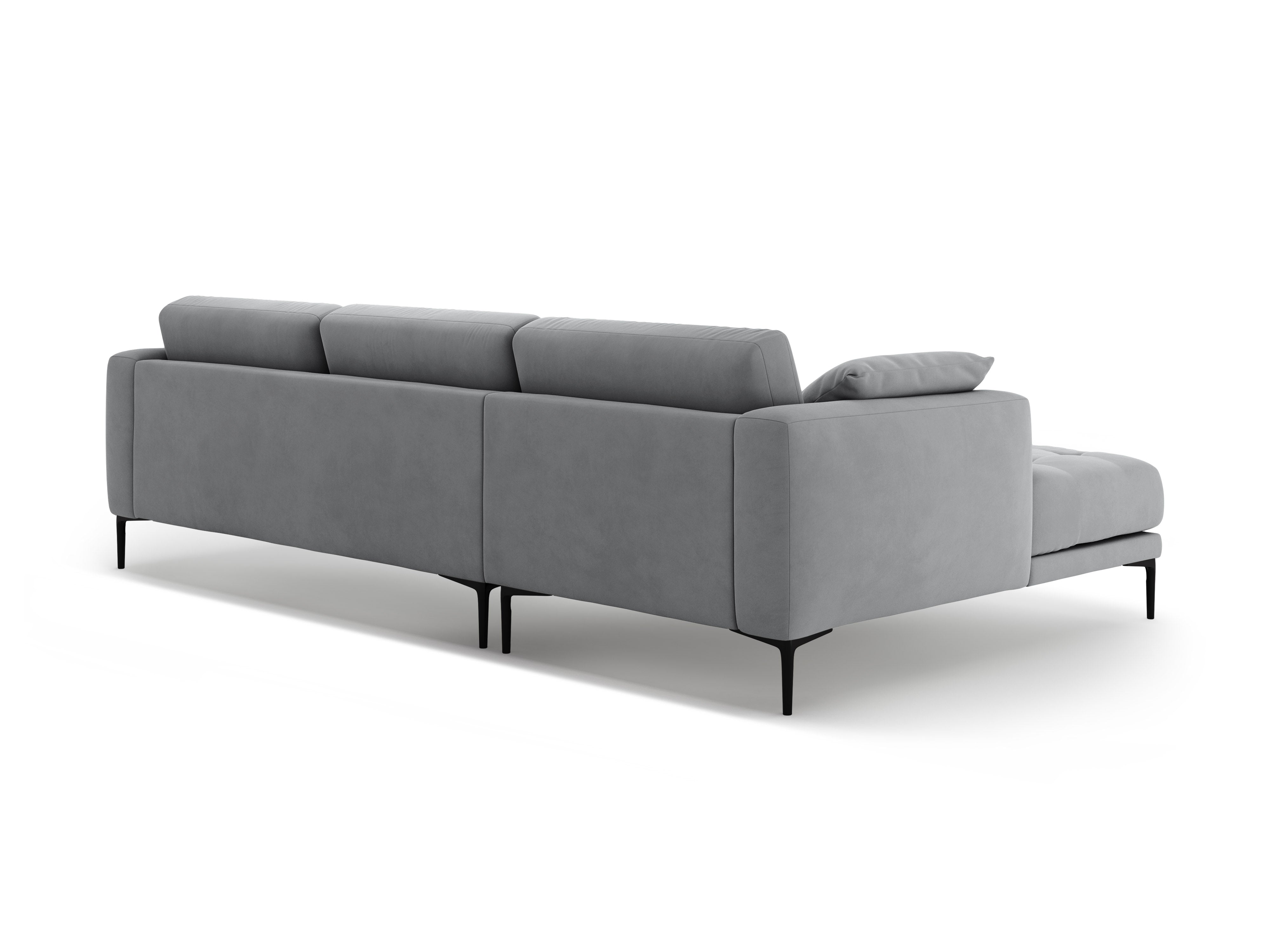 Left-facing velvet corner sofa BEMY gray