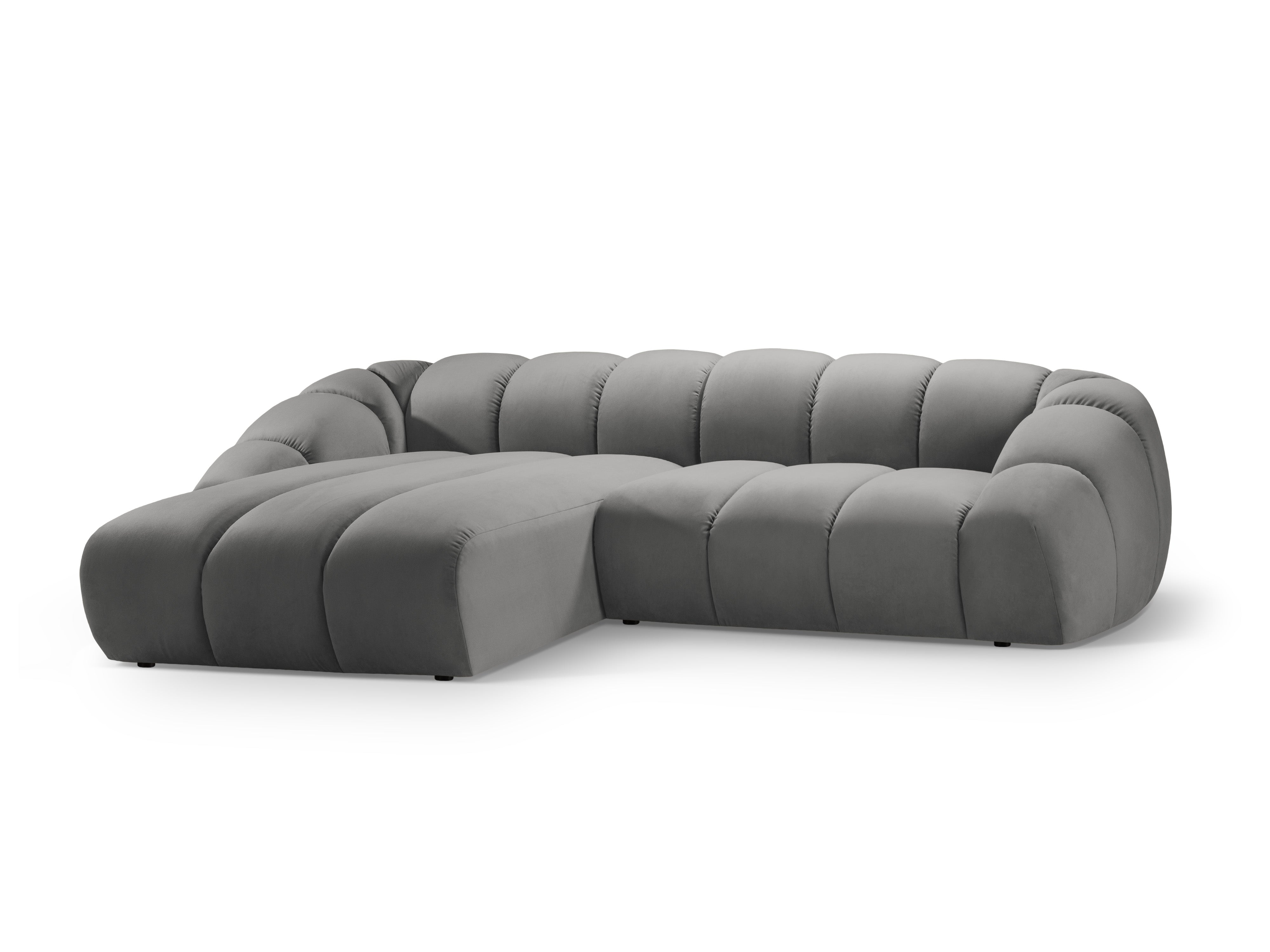 Samt linke Ecke Sofa, "Diana", 4 Sitze, Grau, 334x182x72
In Europa gemacht