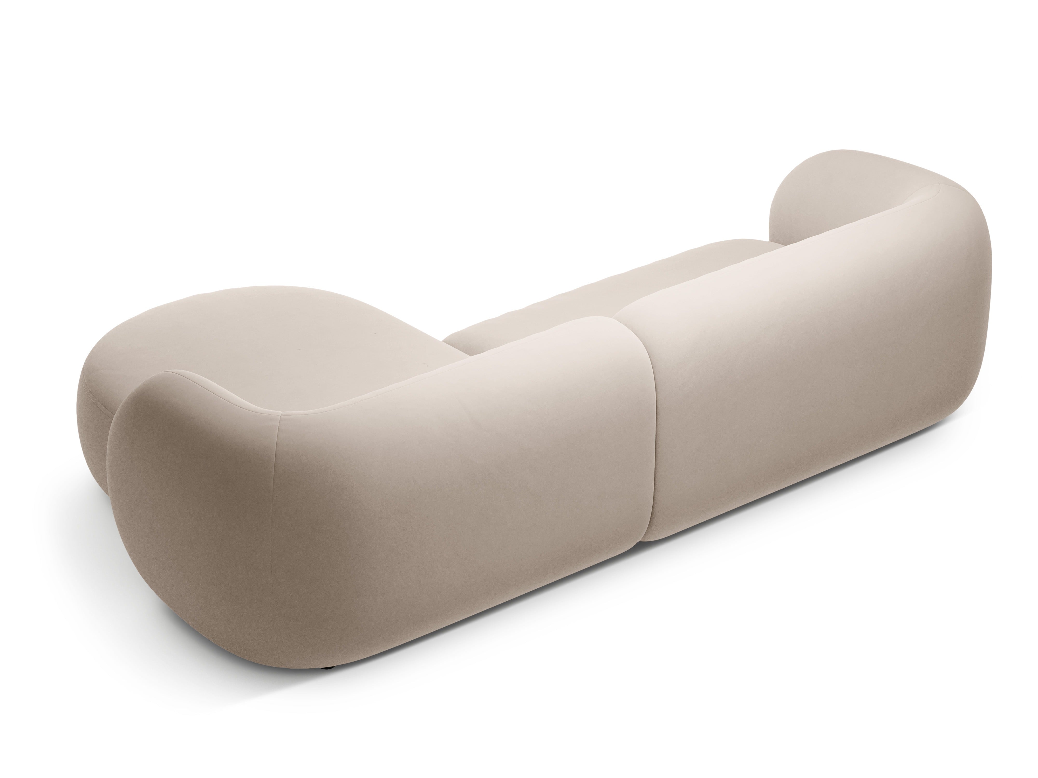 Right-facing velvet corner sofa KATE beige