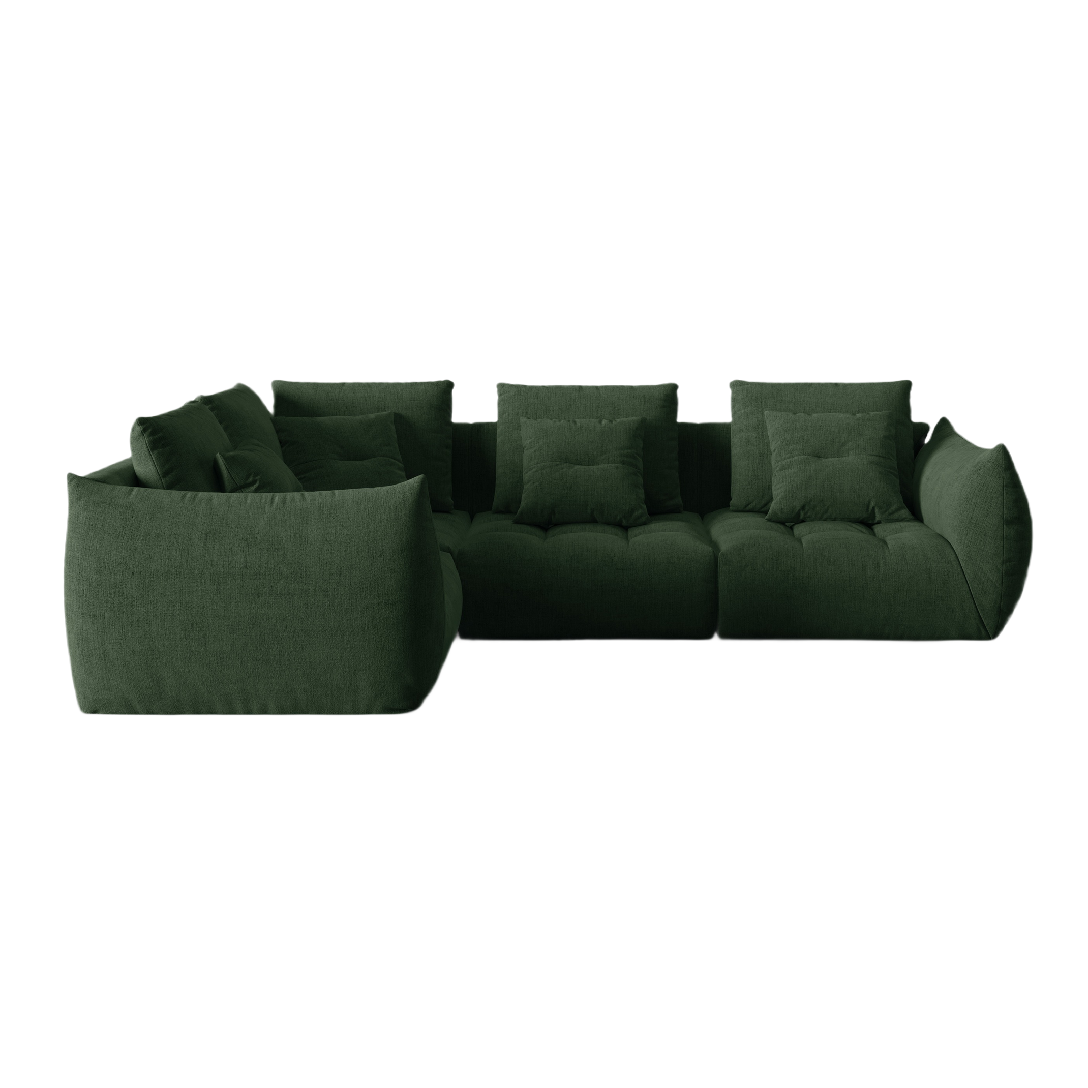 Modular Left Corner Sofa, "Bloom", 3 Seats, Moss Green, 316x216x95
Made in Europe