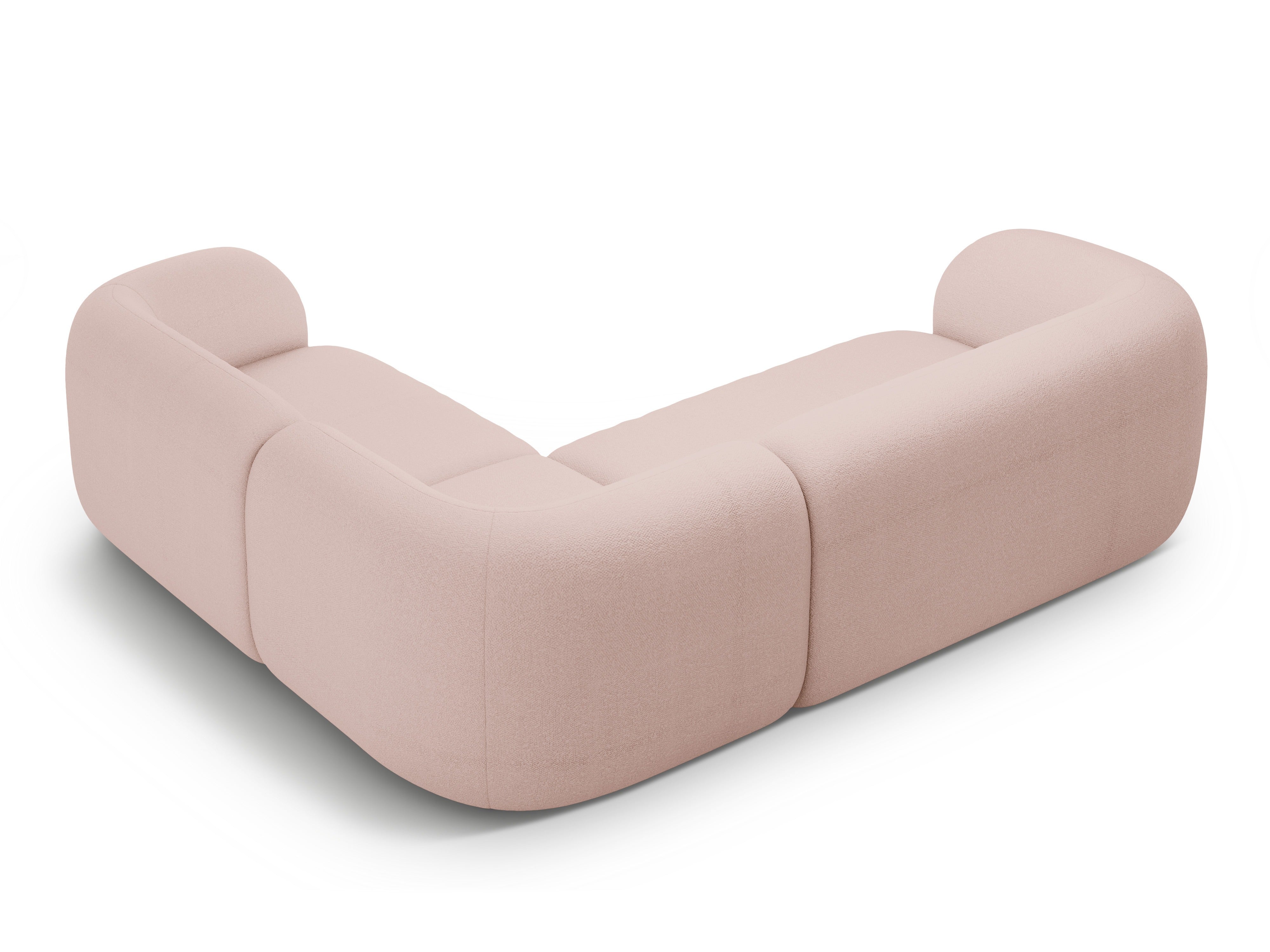 Right-facing 4-seater sofa KATE pink boucle