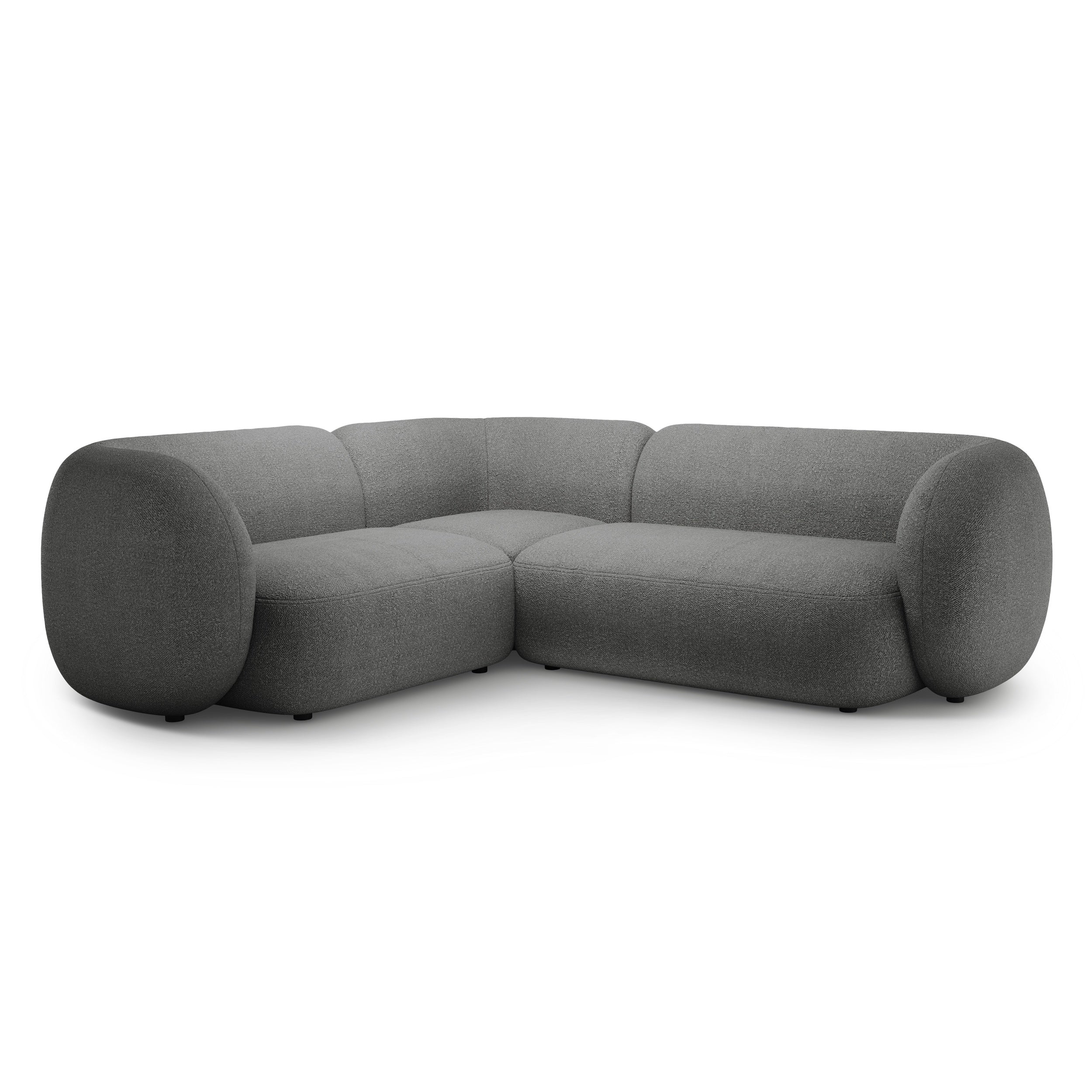 Linksseitiges 4-Sitzer-Sofa KATE dunkelgrau Boucle