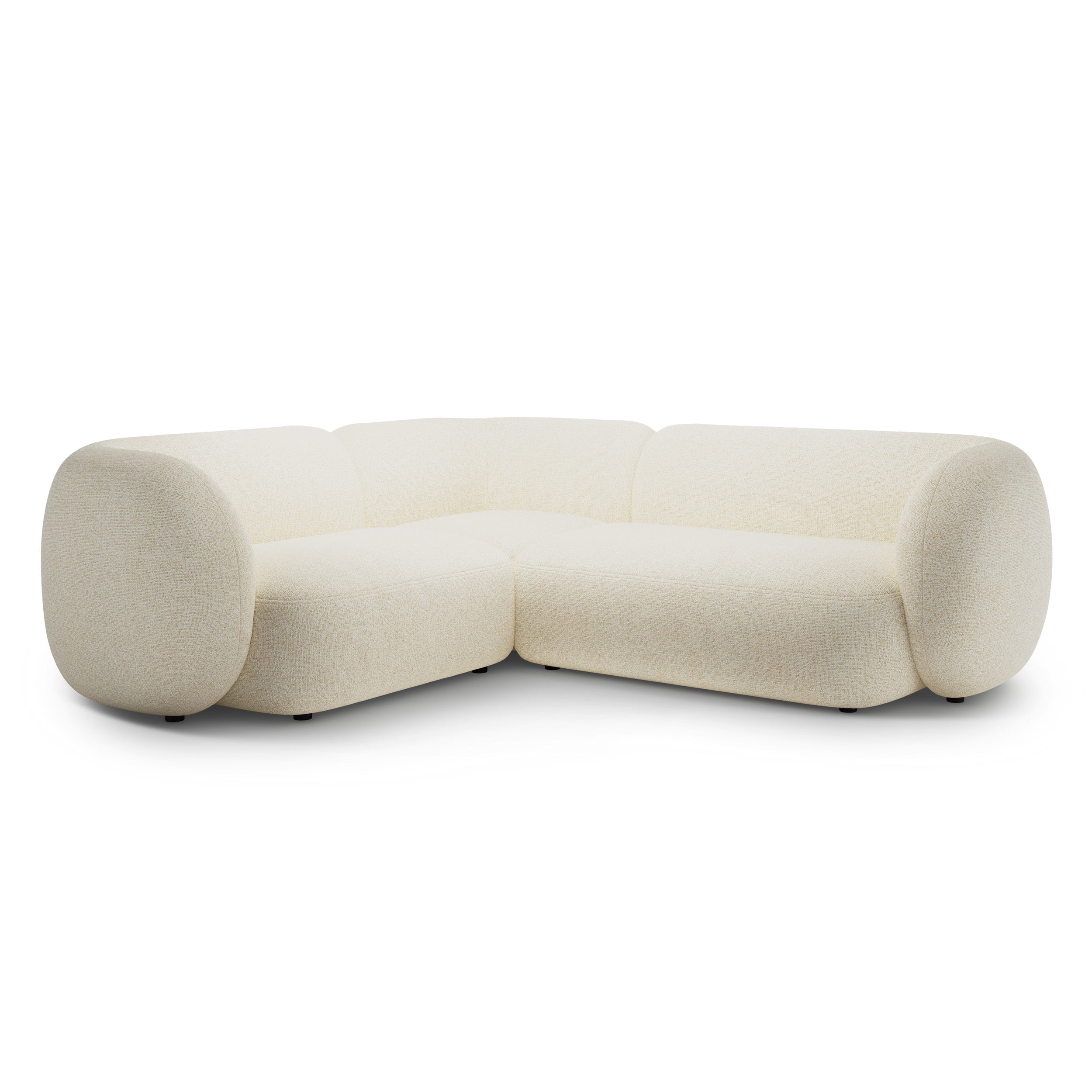 Linksseitige 4-Sitzer-Eckcouch KATE hellbeige Melange