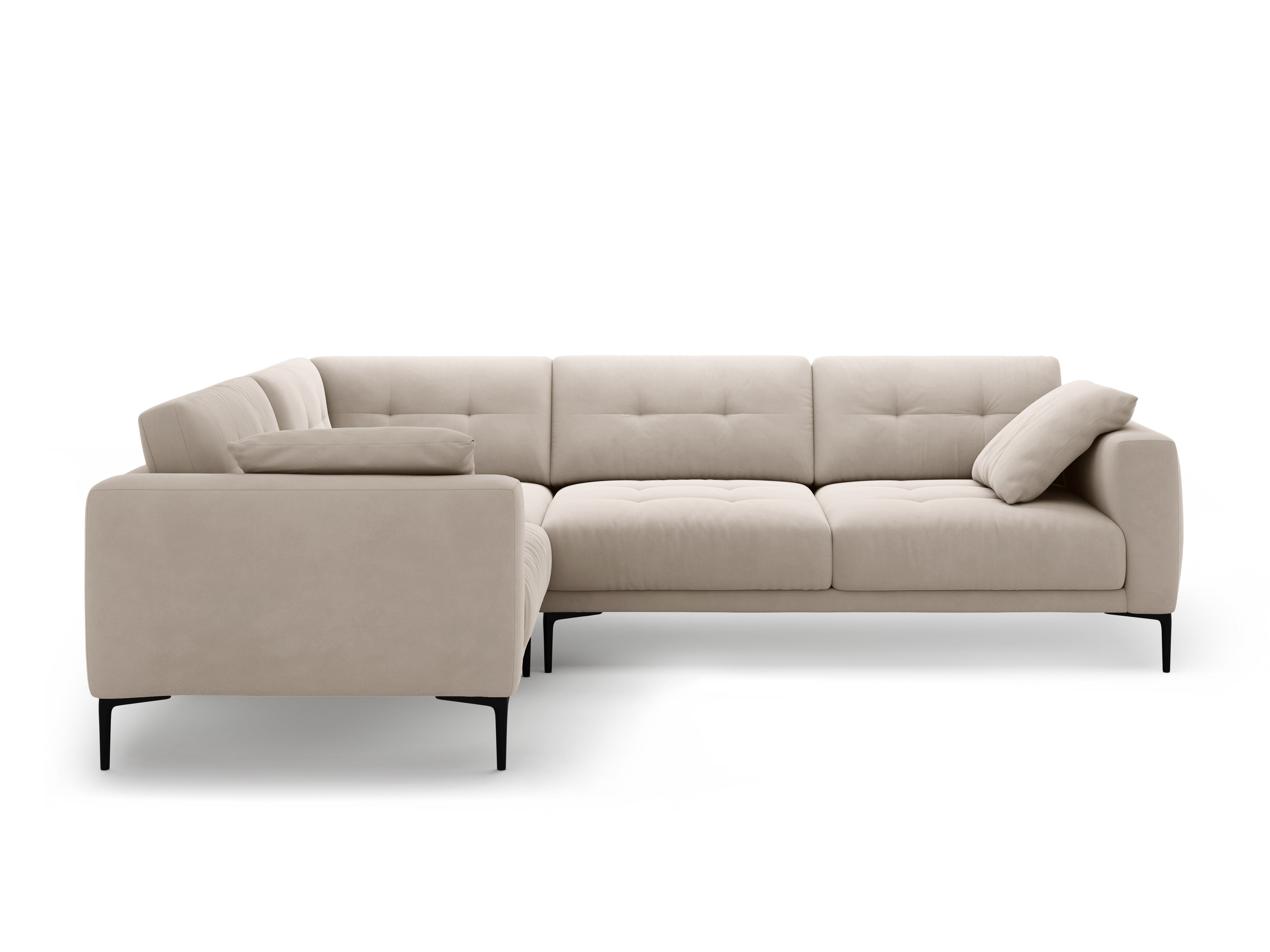 Left-facing L-shaped velvet corner sofa BEMY beige