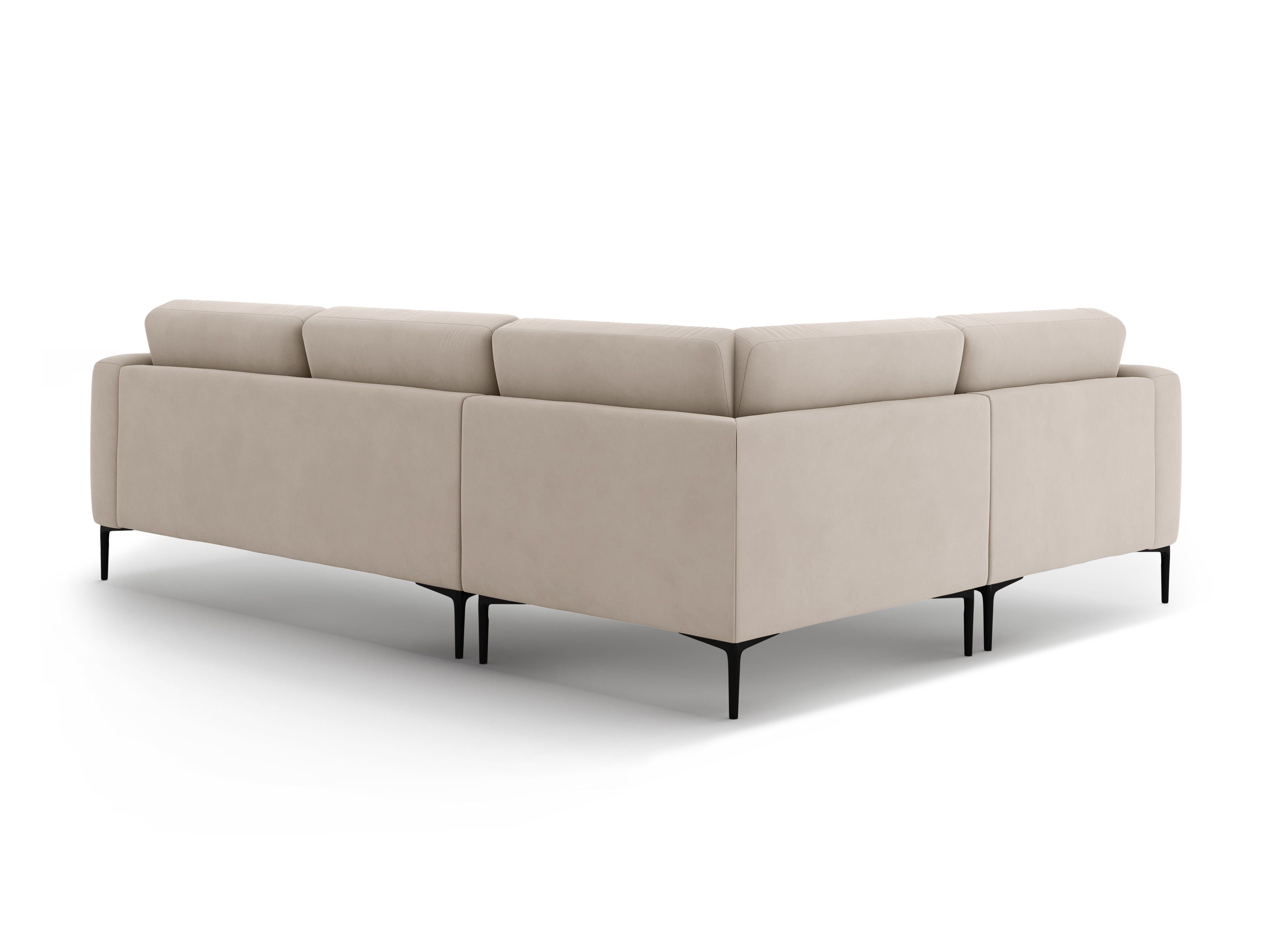 Left-facing L-shaped velvet corner sofa BEMY beige