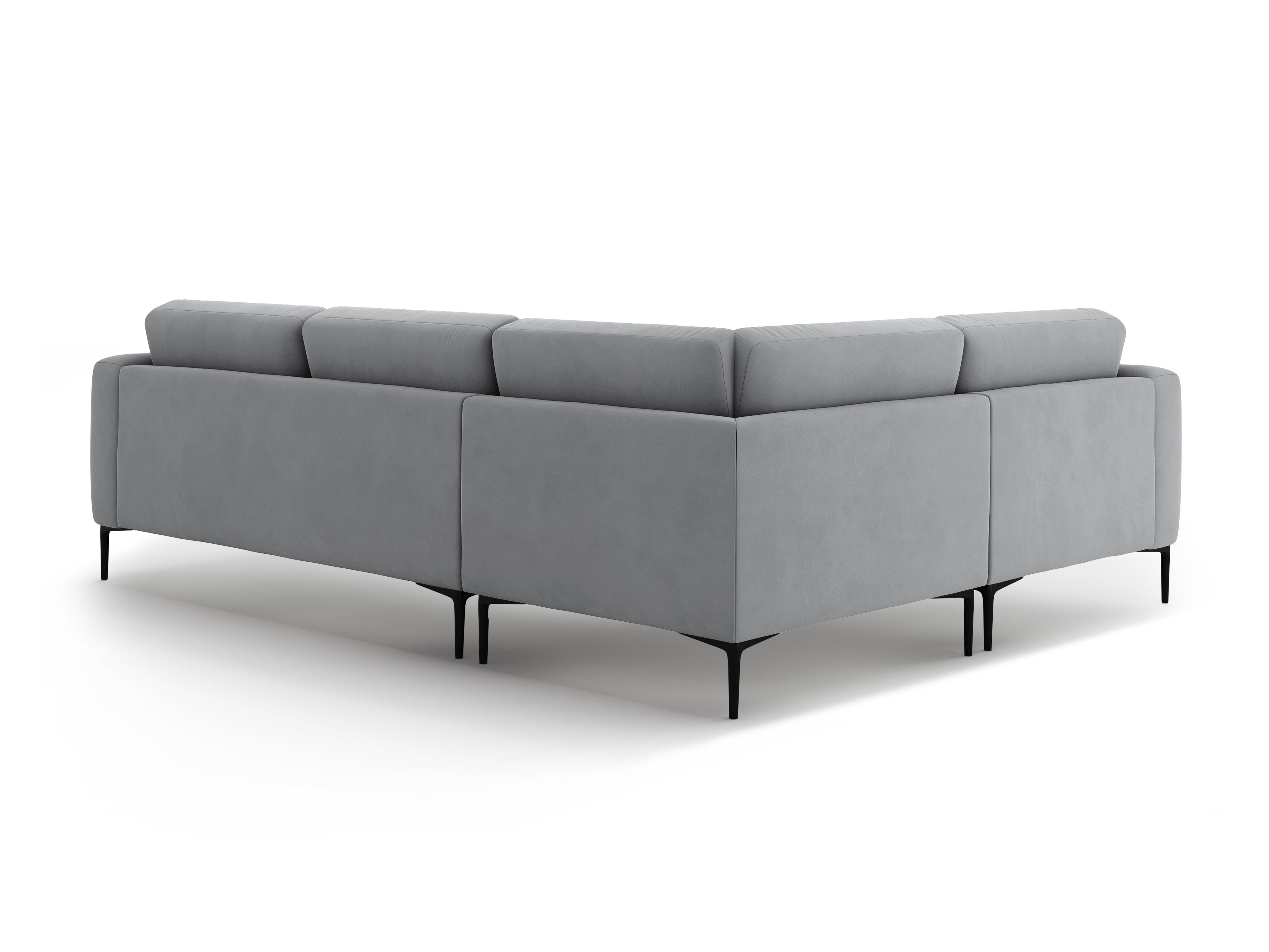 Left-facing velvet L-shaped corner sofa BEMY gray
