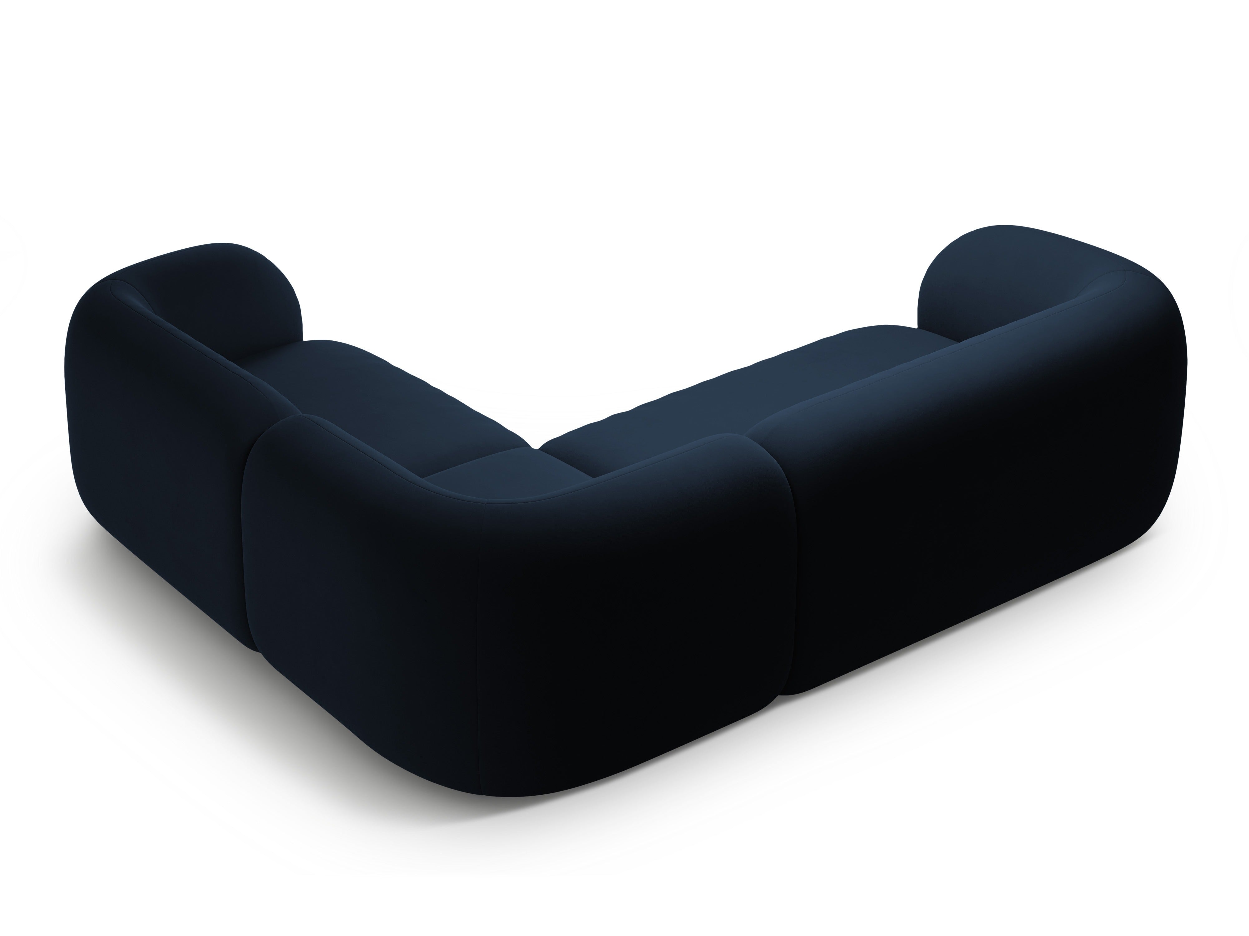 Right-facing velvet corner sofa for 4 people KATE royal blue