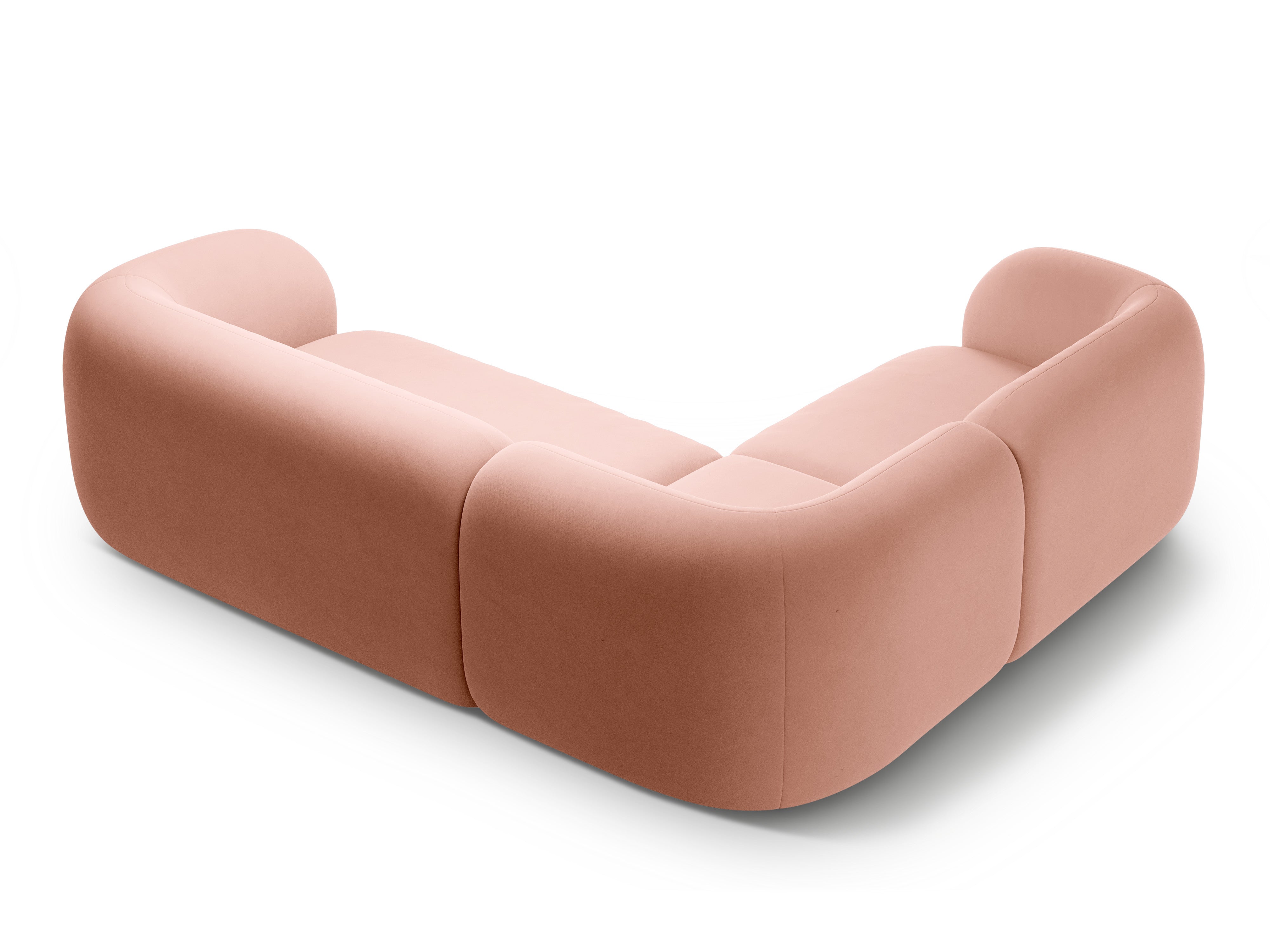 Samt-Ecksofa linksseitig für 4 Personen KATE rosa