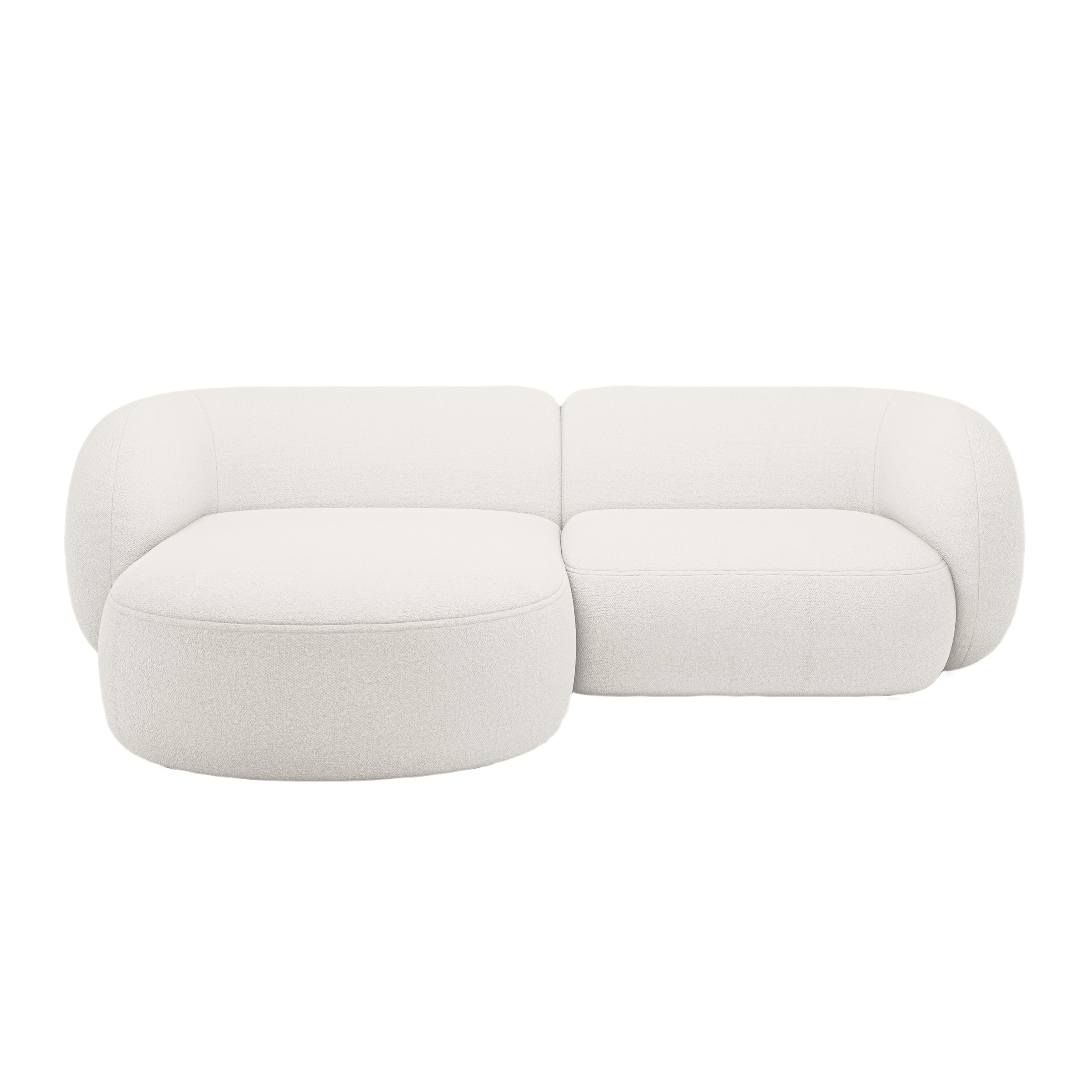 Left-sided 2-seater Corner Sofa KATE white boucle
