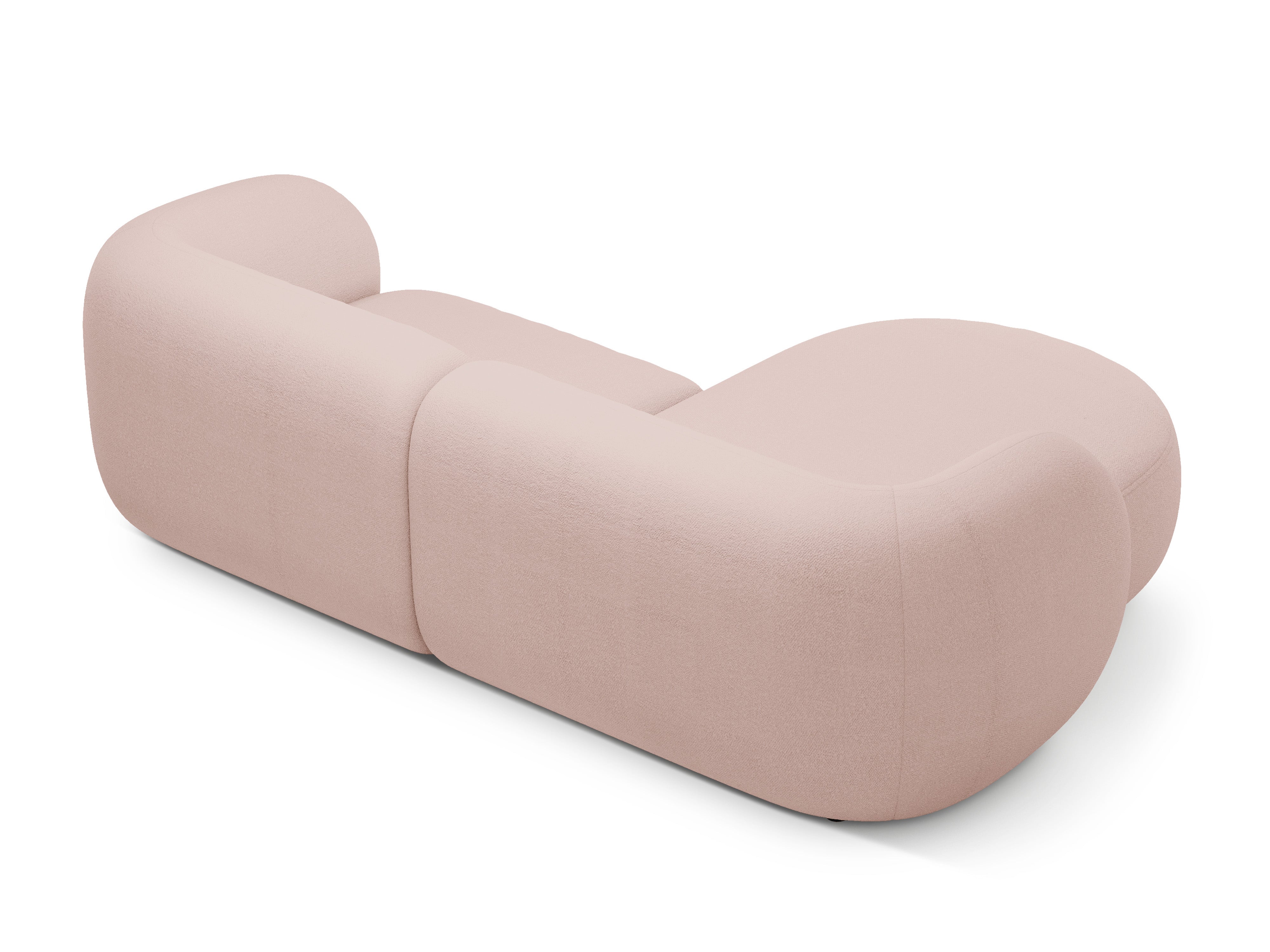 Left-sided 2-seater corner sofa KATE pink boucle