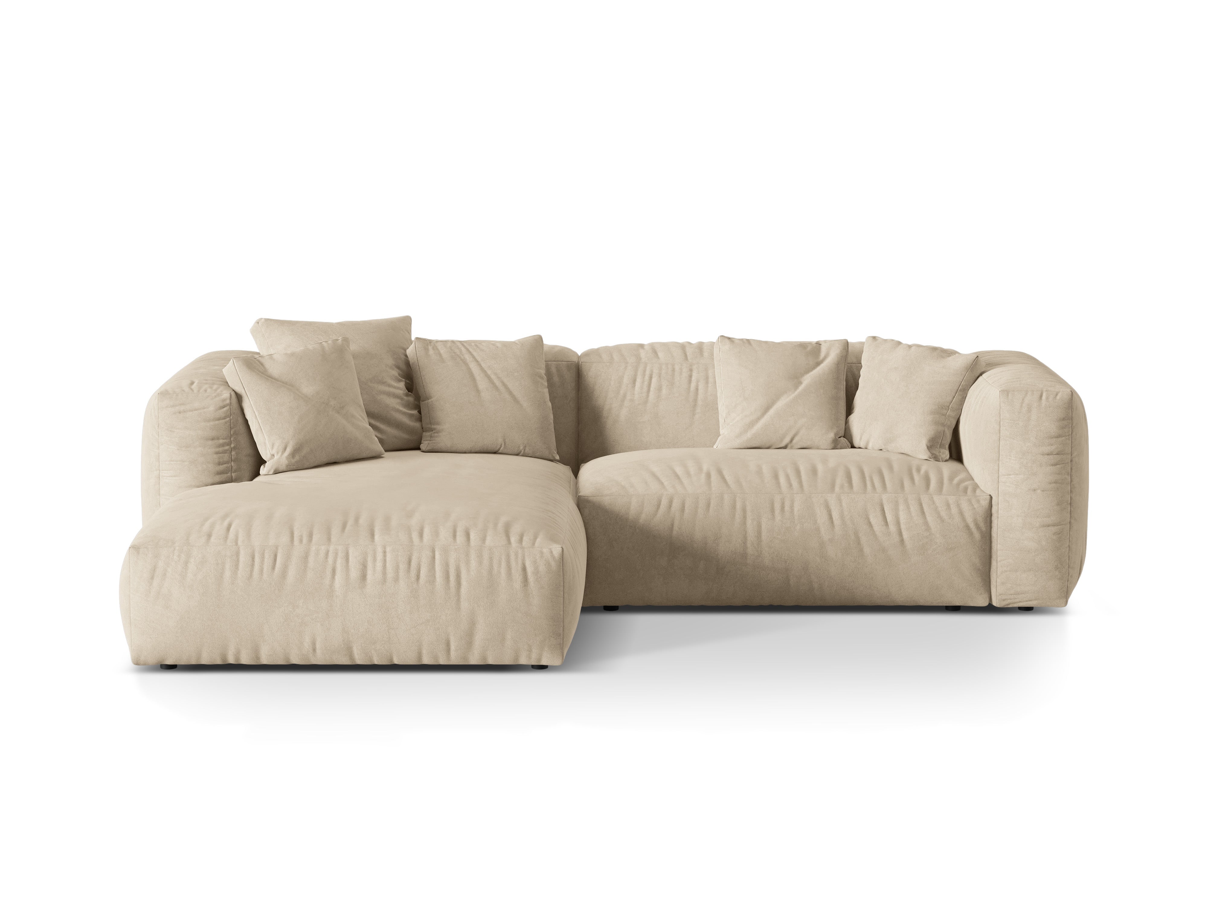 LEVE 2-seater velvet corner Martin light beige
