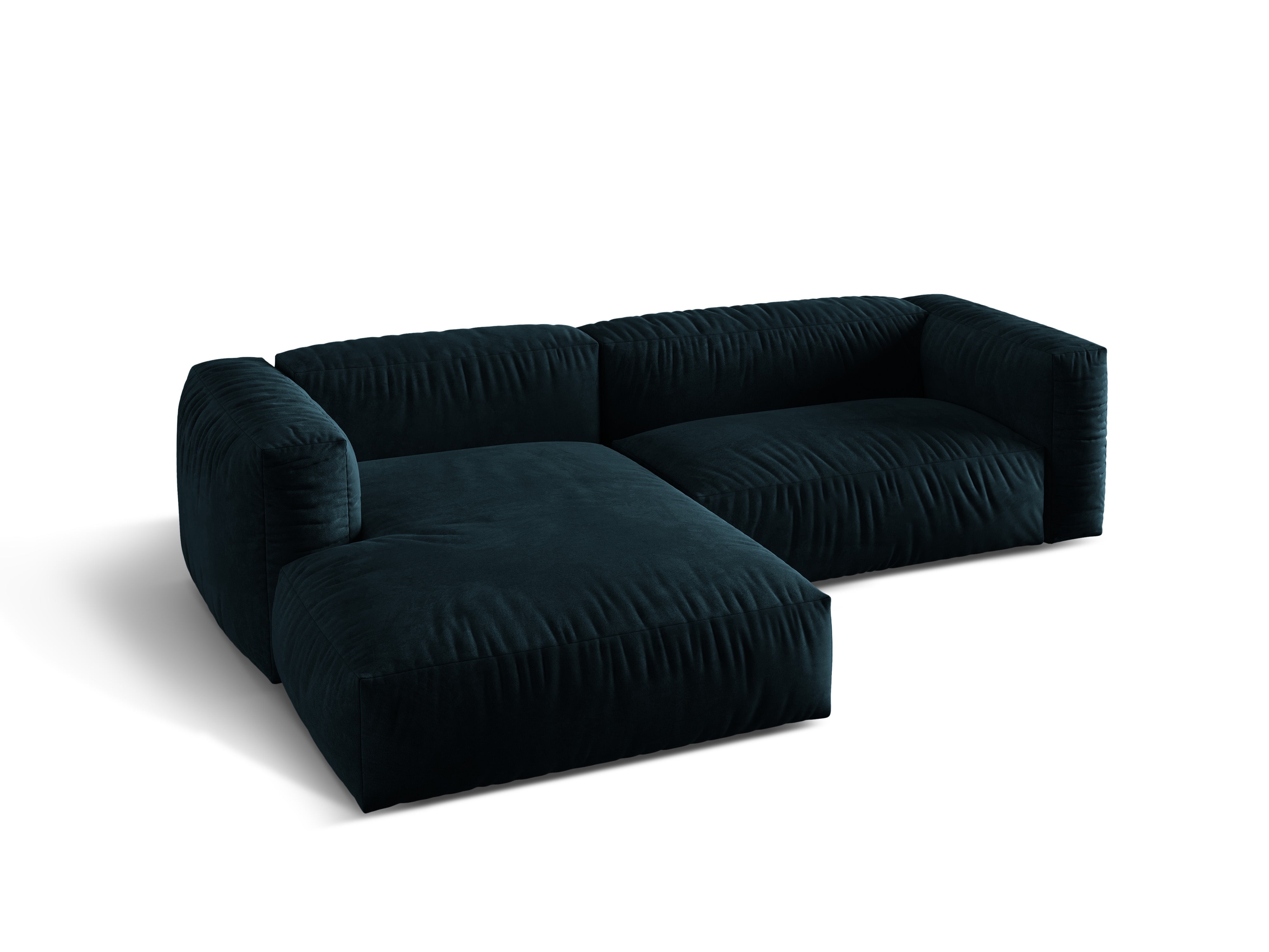 Linkshänder 2-Sitzer-Samt Martin Marine Blue Benzin