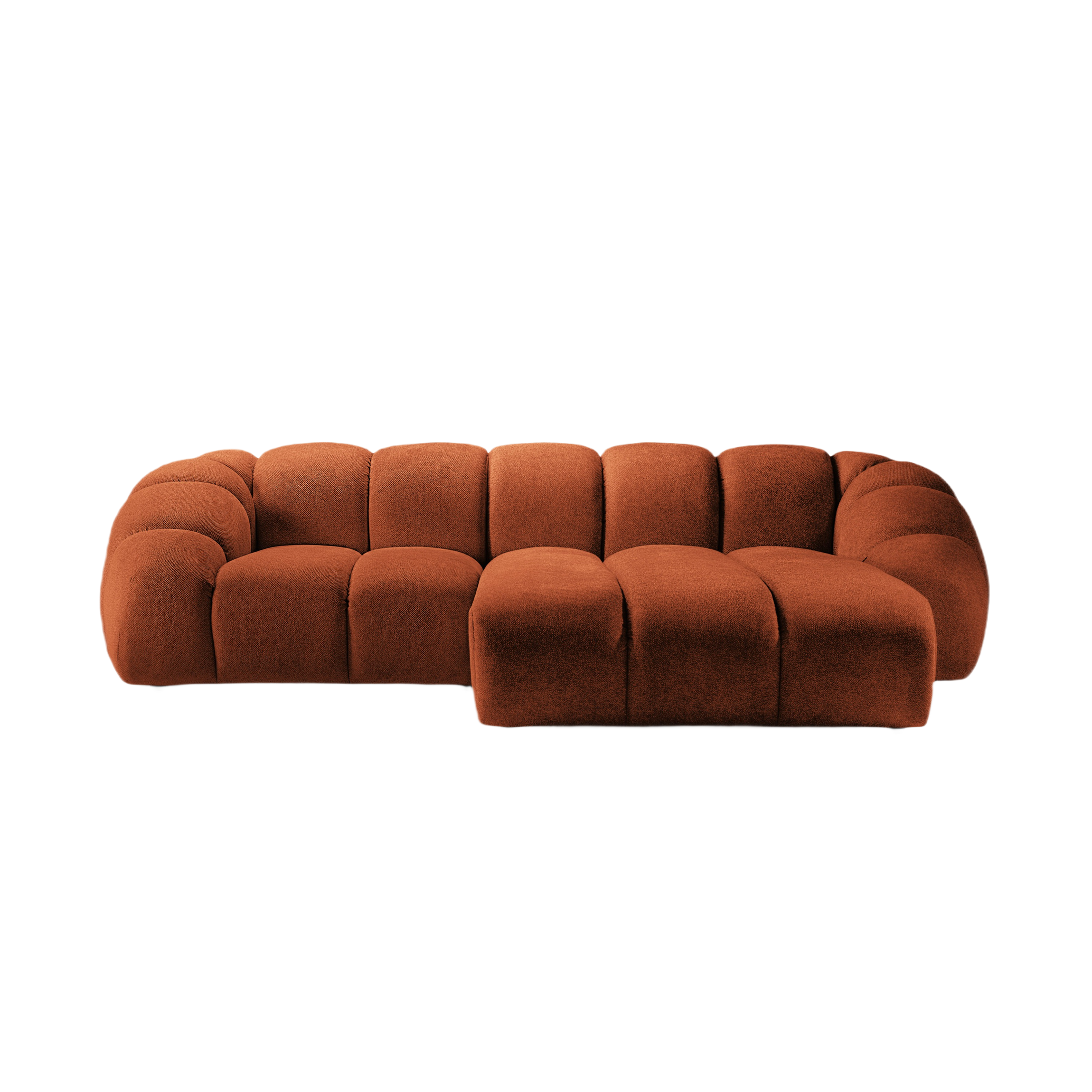 3-seater right-facing corner sofa DIANA terracotta chenille