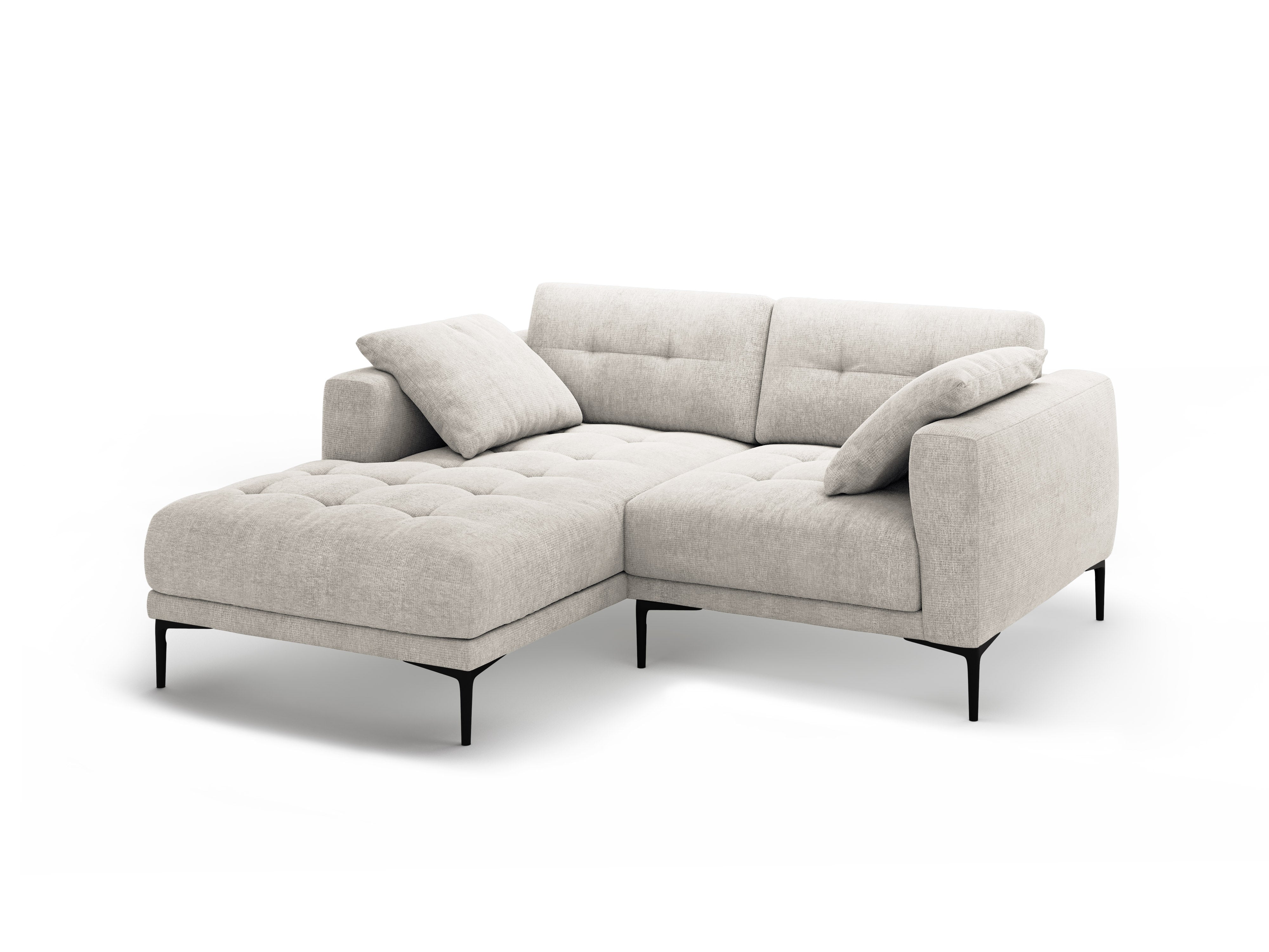 Left-facing corner sofa BEMY beige chenille