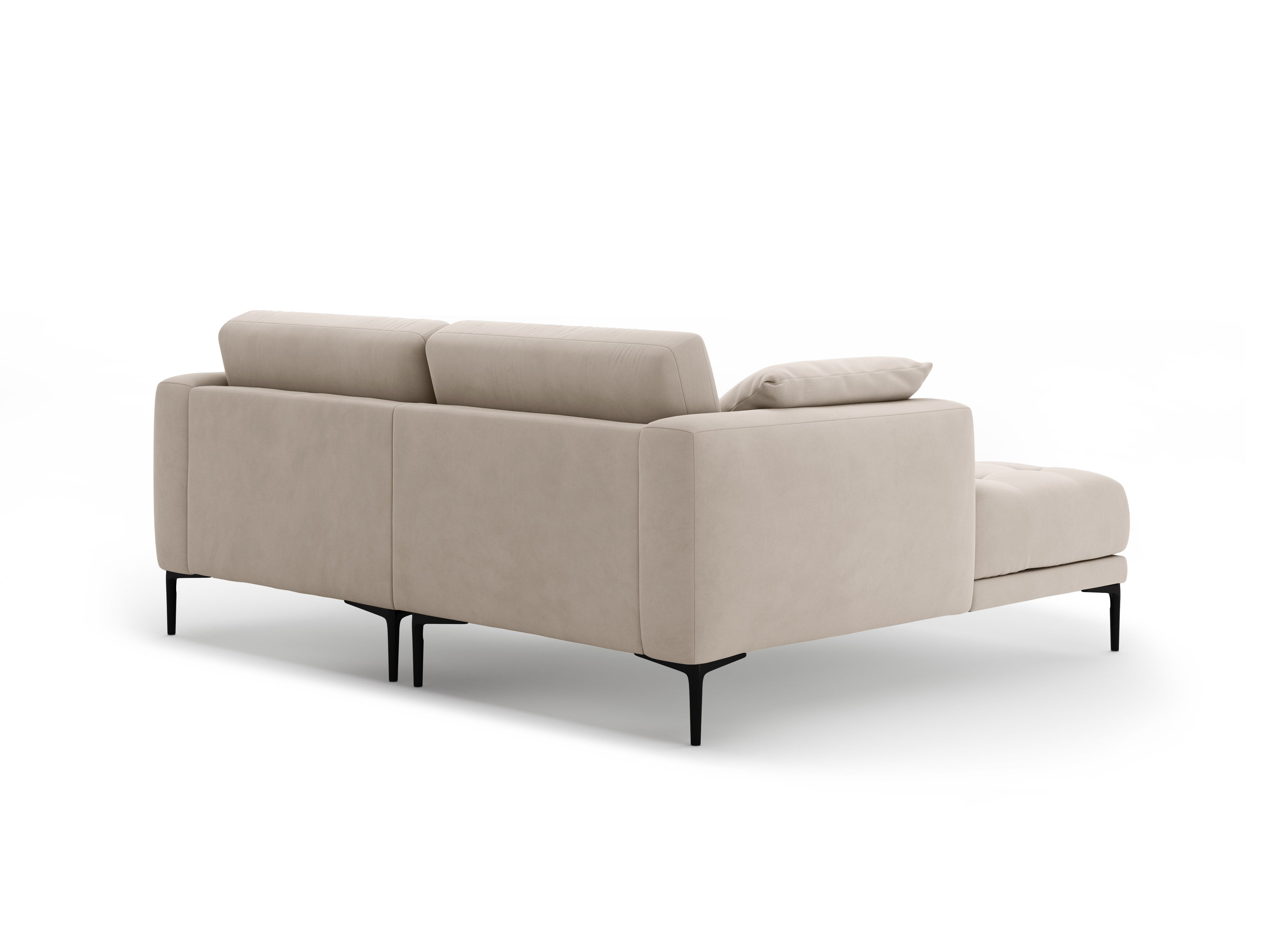 Left-facing velvet corner sofa BEMY beige
