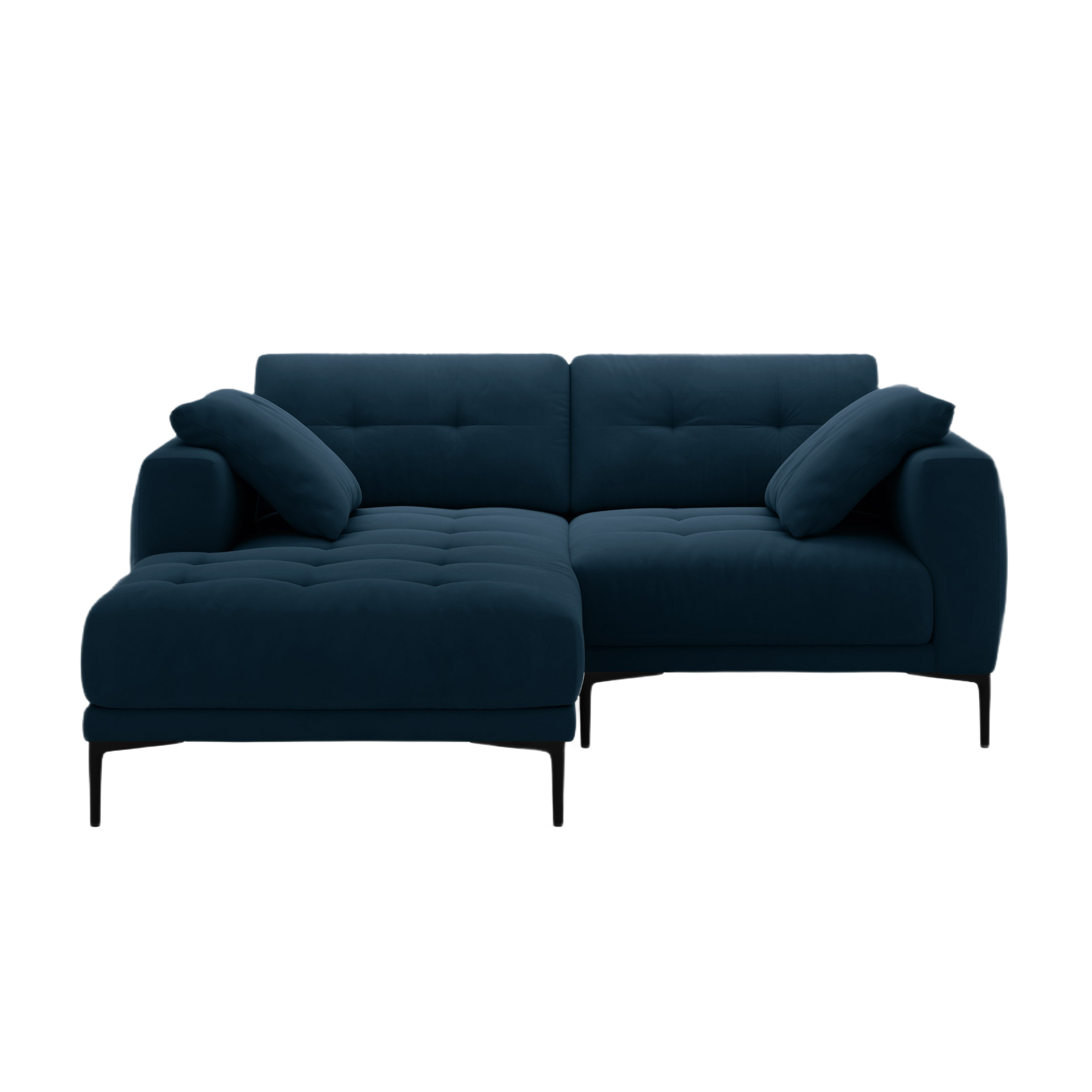 Left-facing velvet corner sofa BEMY royal blue