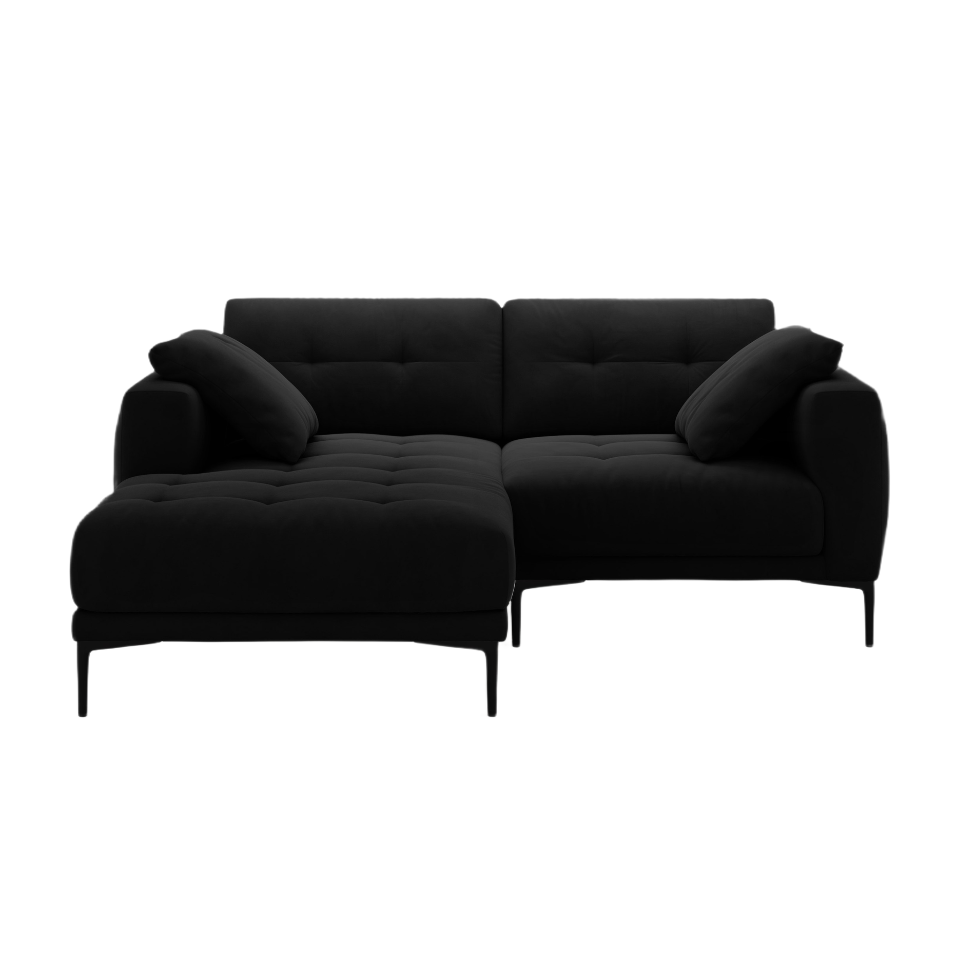Left-facing velvet corner sofa BEMY black
