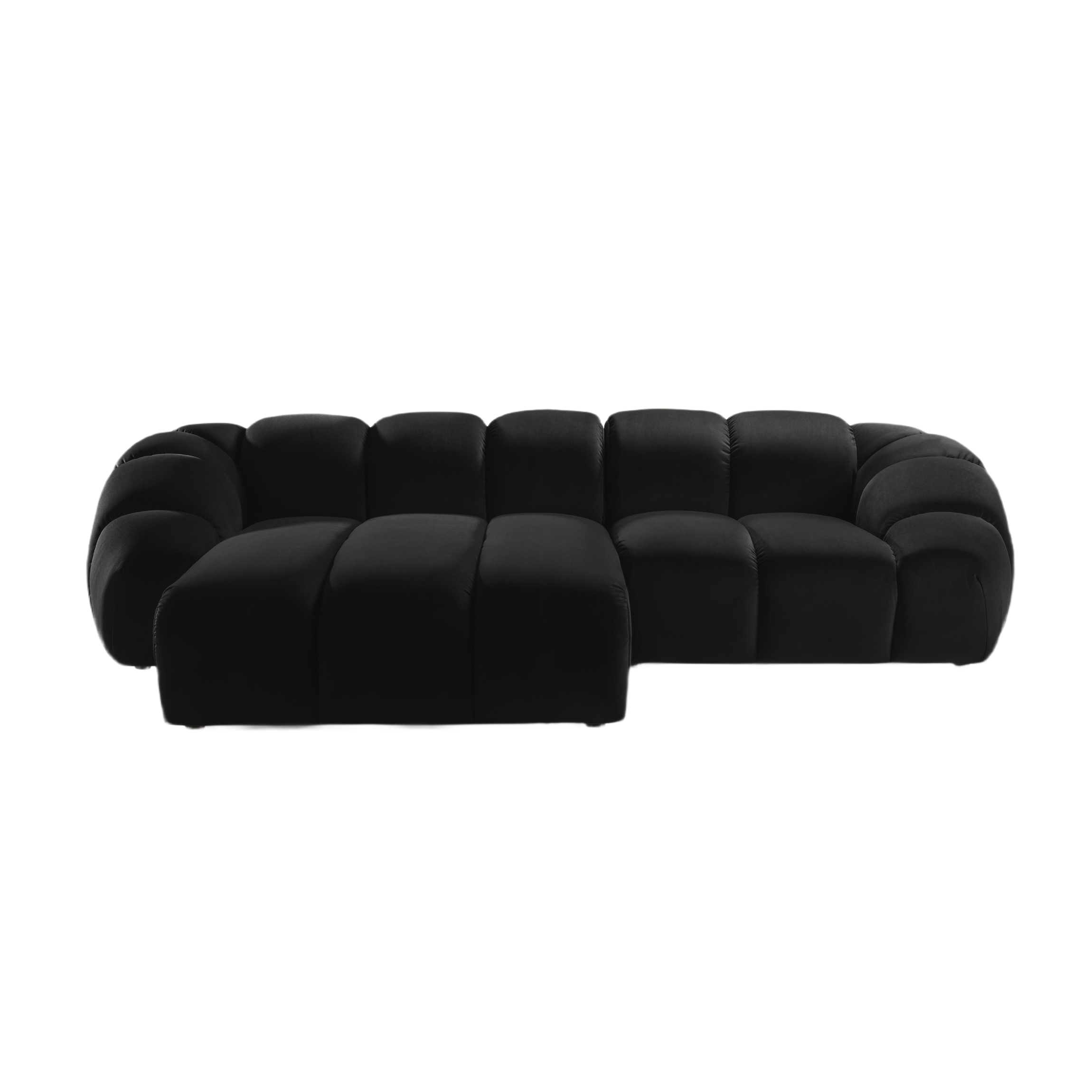 Velvet Linksecke Sofa, "Diana", 3 Sitze, schwarz, 294x182x72
In Europa gemacht