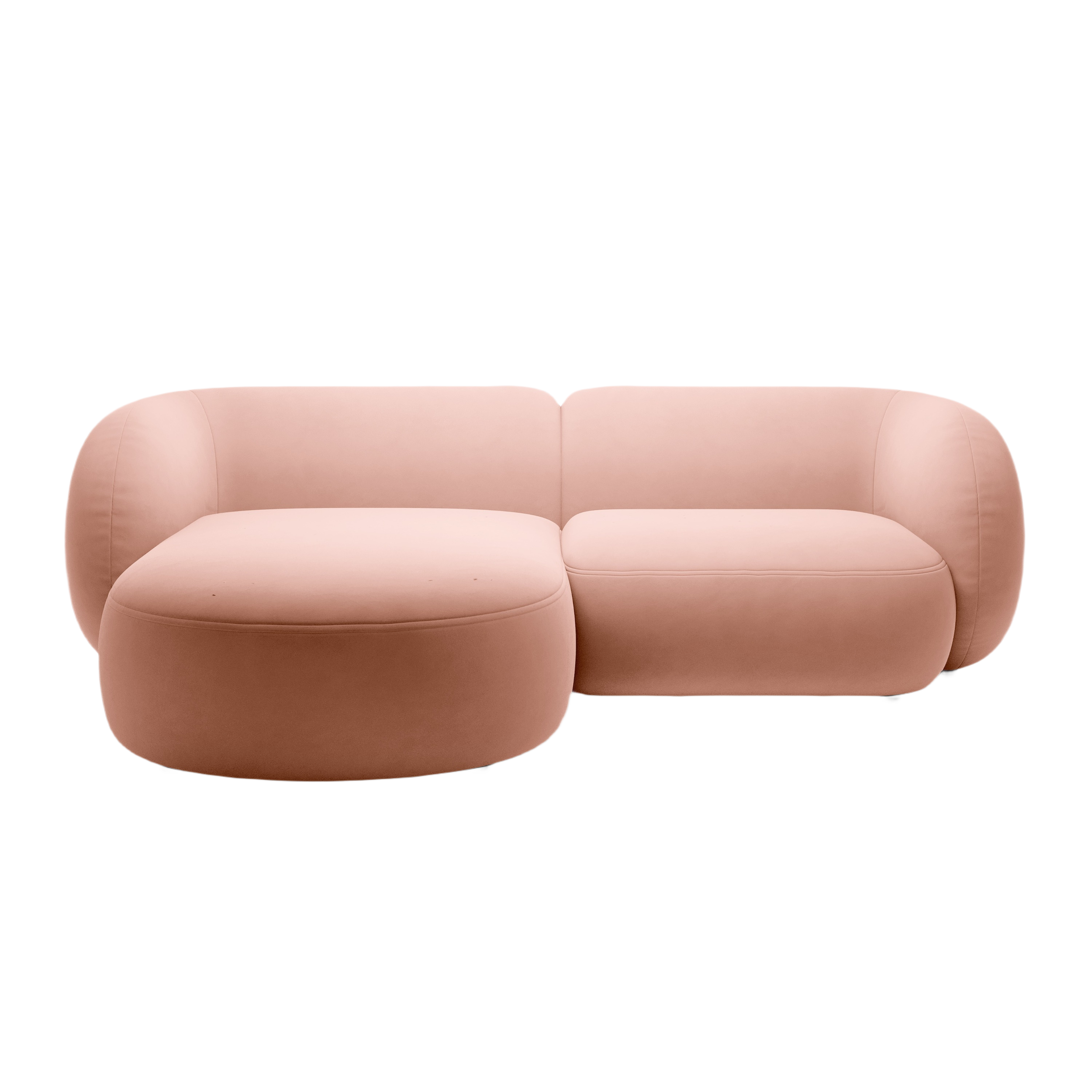 Left-facing velvet sofa for 2 people KATE pink