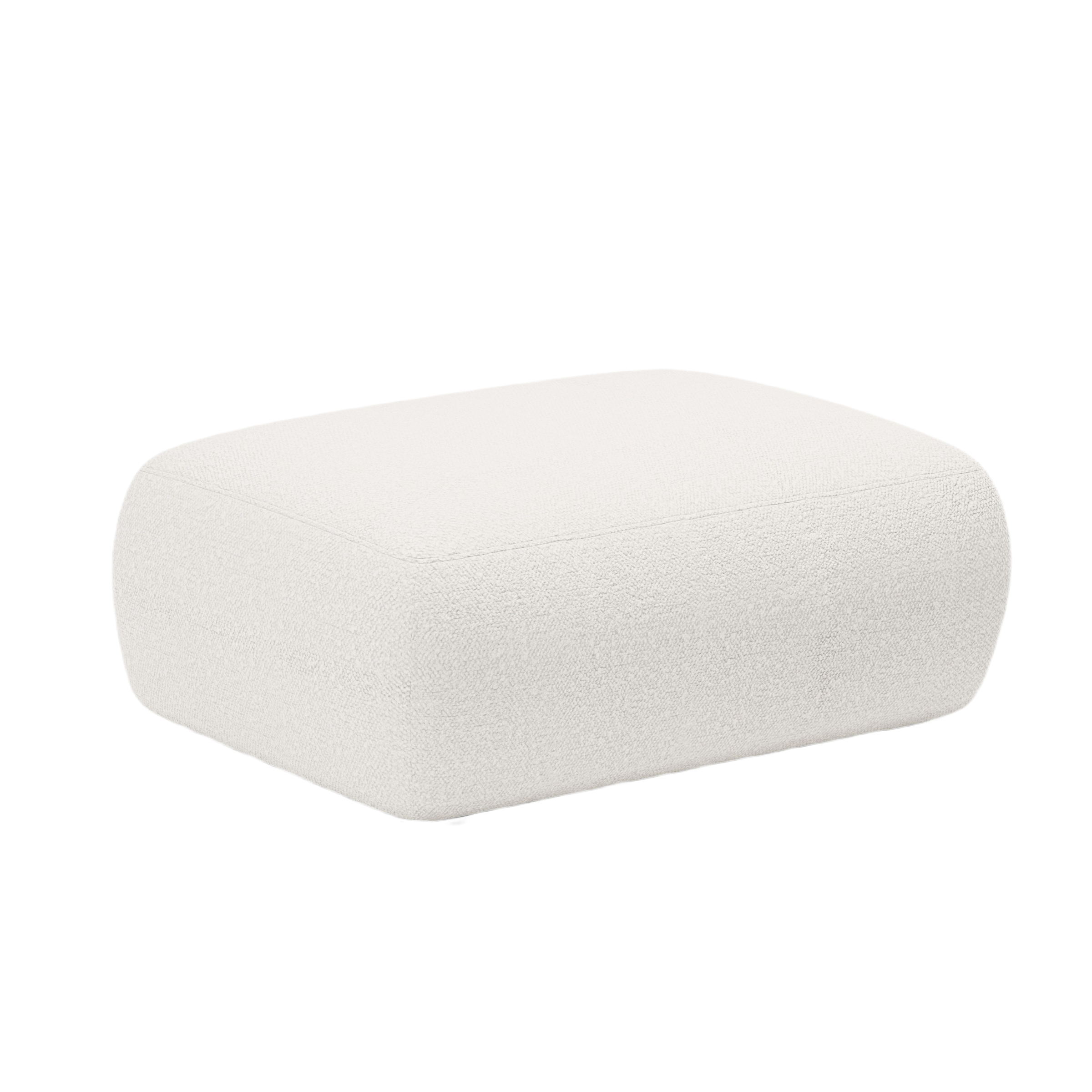 Rechteckiger Pouf KATE weiß Boucle