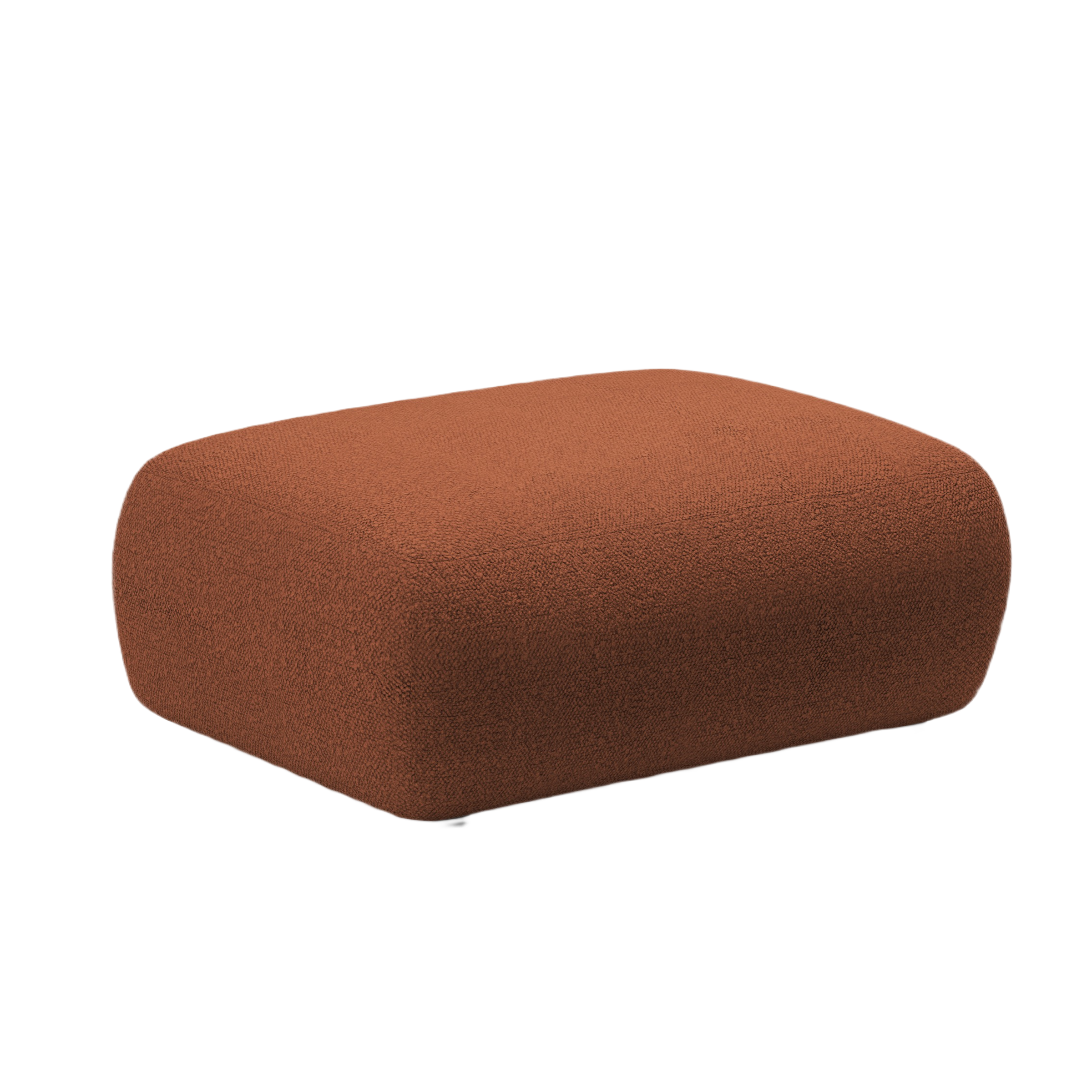 Rectangular pouf KATE terracotta boucle
