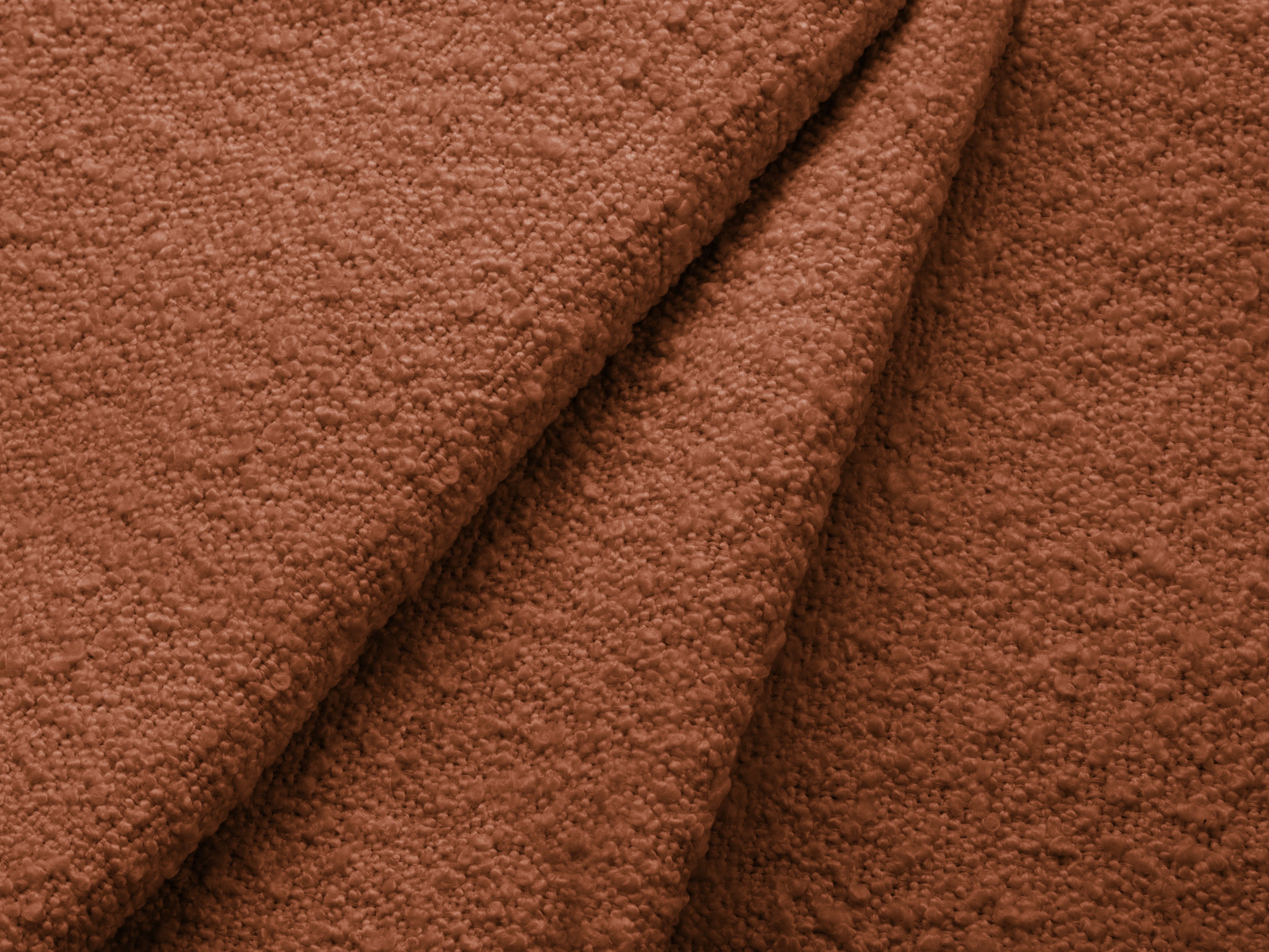 Rechteckiger Hocker KATE Terrakotta Boucle